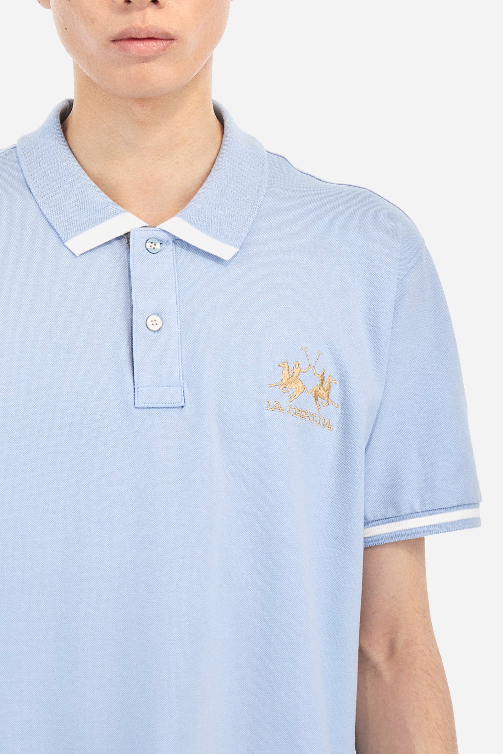 Polo stretch avec détails contrastés - Akihiro