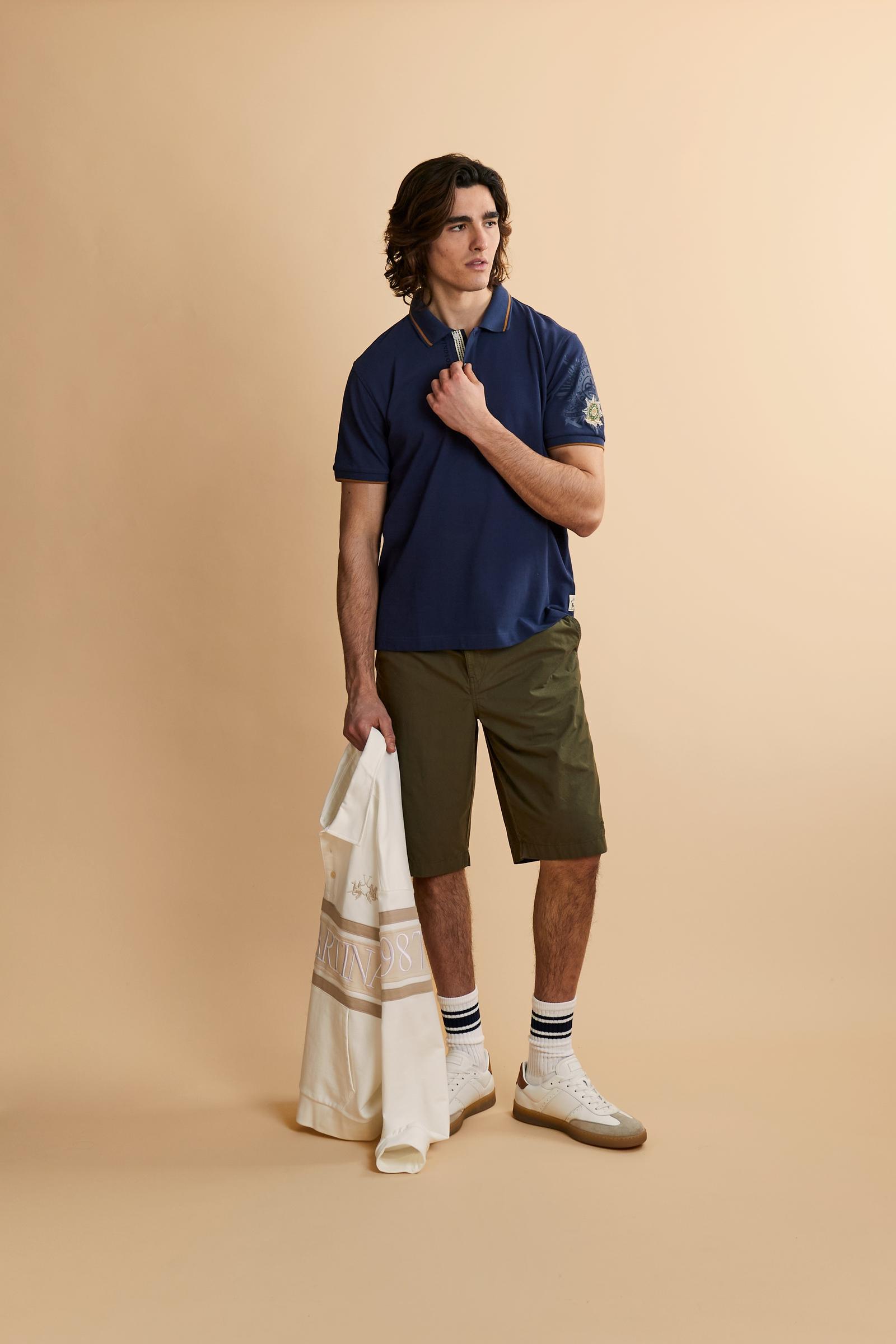 Men’s garment-dyed poplin Bermuda shorts - Cesar