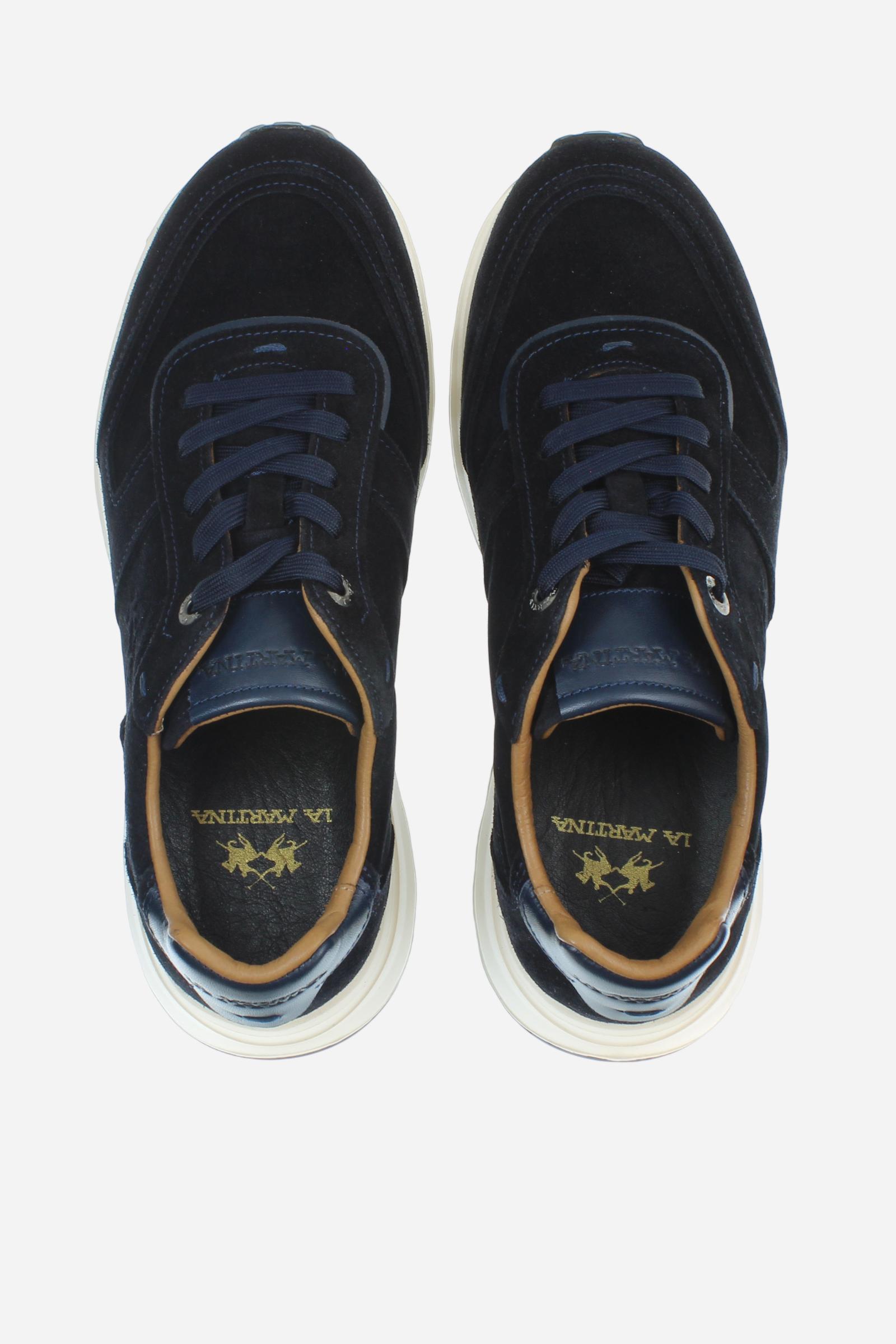 Basket homme en cuir et daim avec semelle amortie