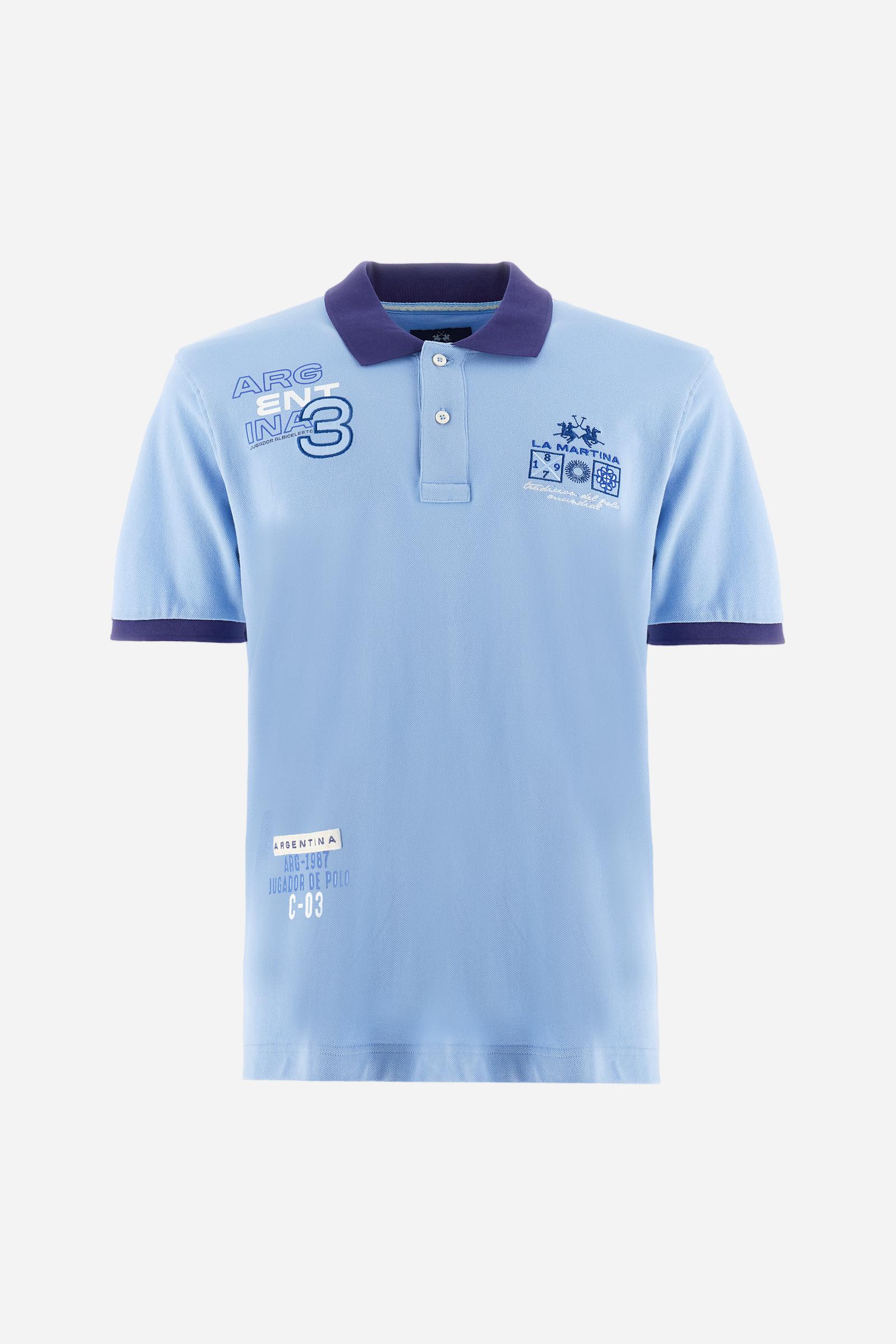 Regular fit polo shirt in stretch cotton piqué - Aicher