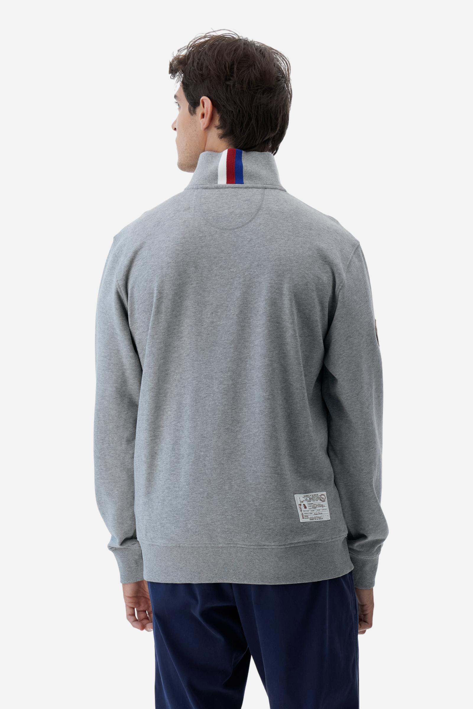 Sweat homme mélangé col montant zippé - Boris