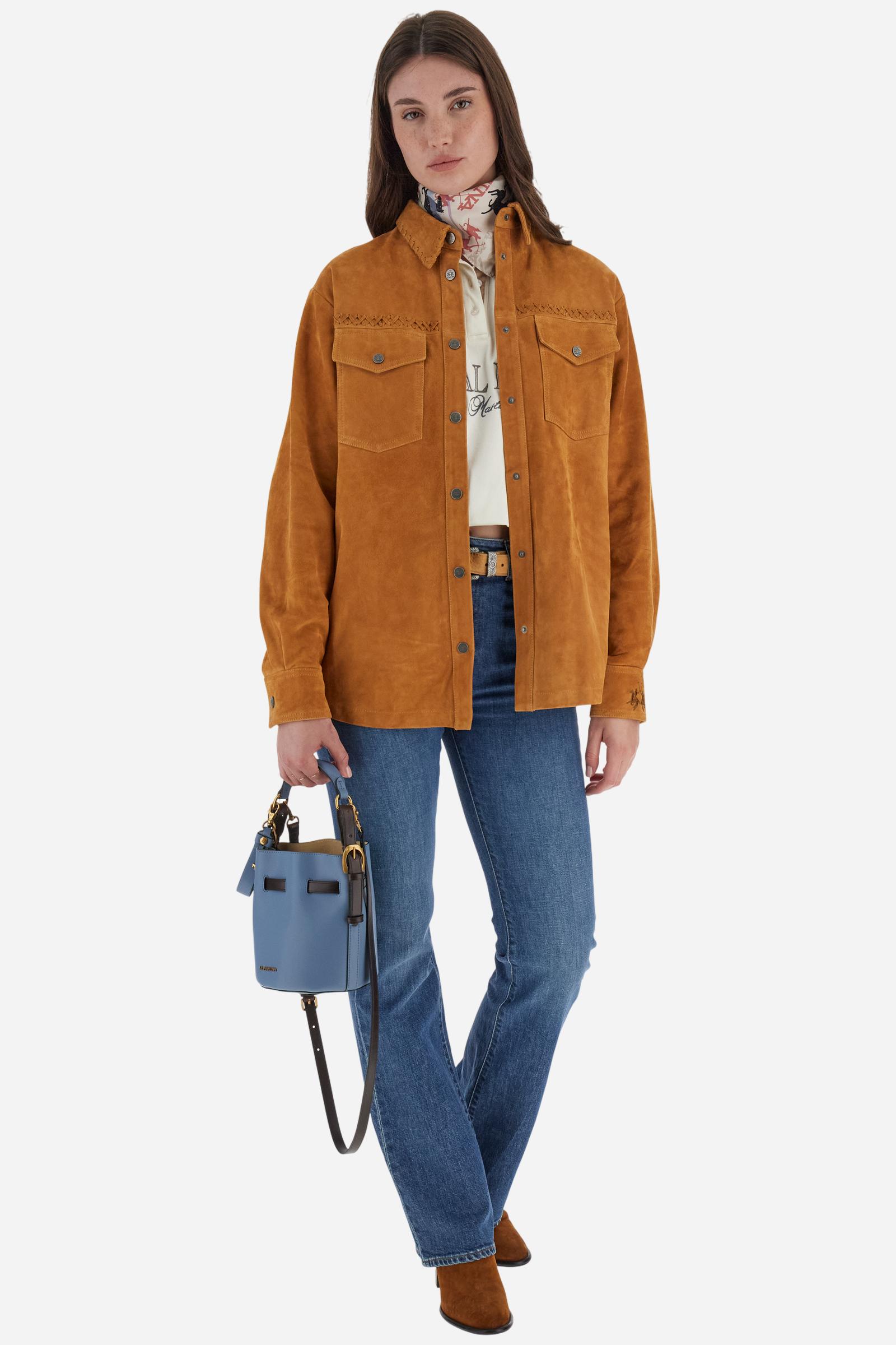 Camisa de mujer en ante con flecos - Belen