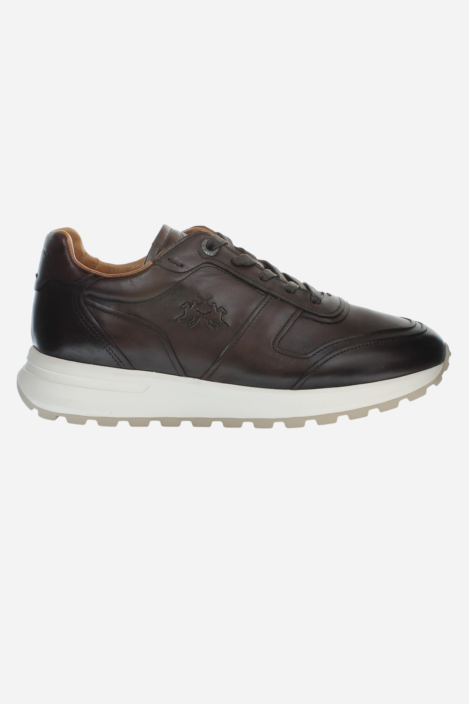 Zapatillas deportivas para hombre de cuero y gamuza con suela acolchada