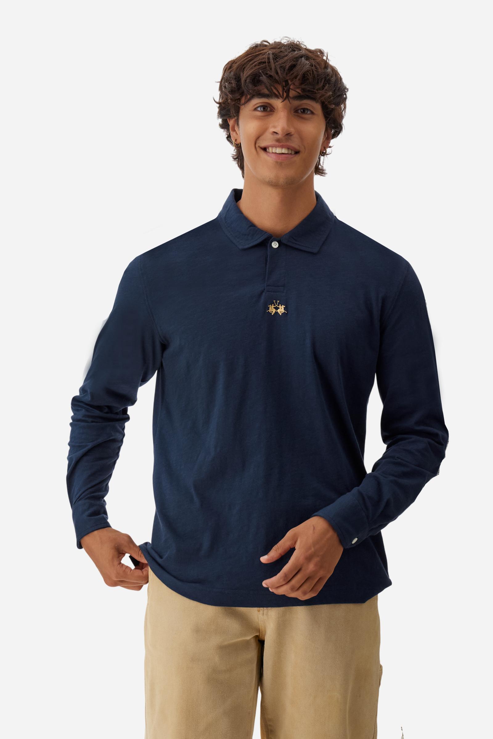 Polo homme manches longues en jersey flammé - Briscoe