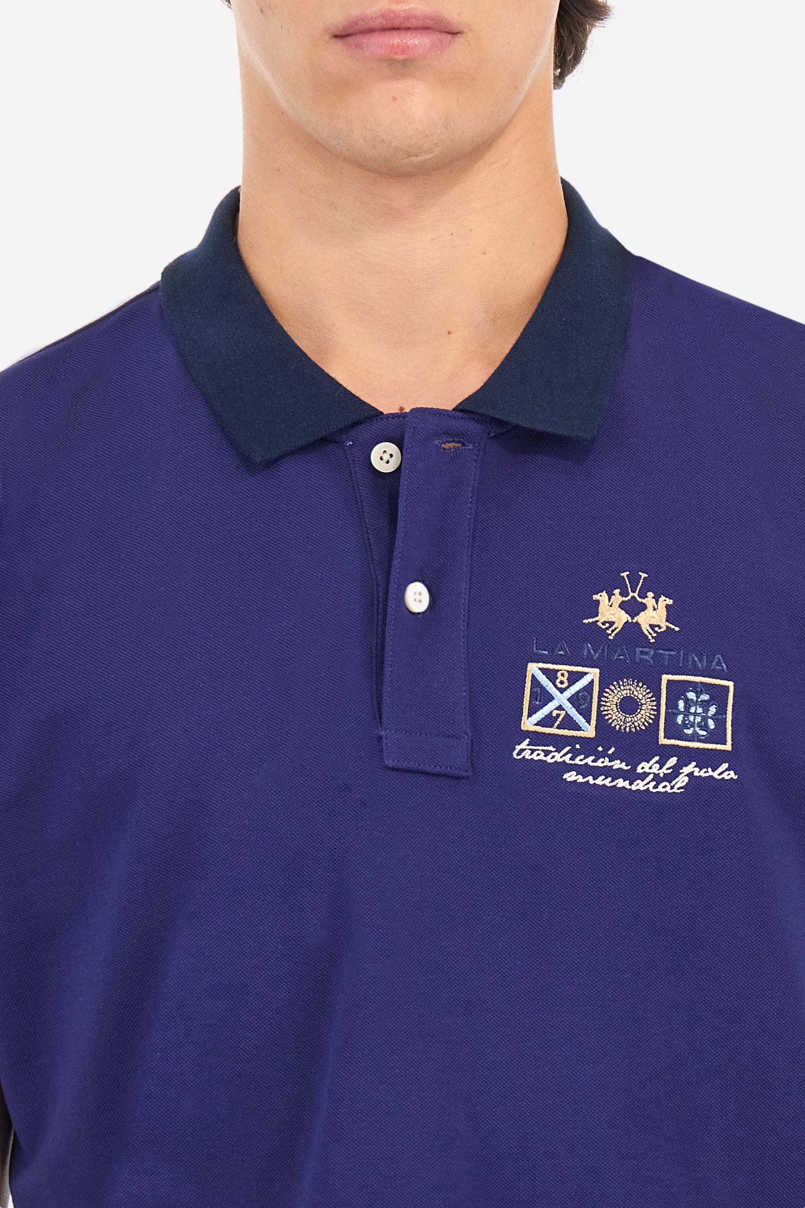Polo en coton avec logo multicolore - Archer