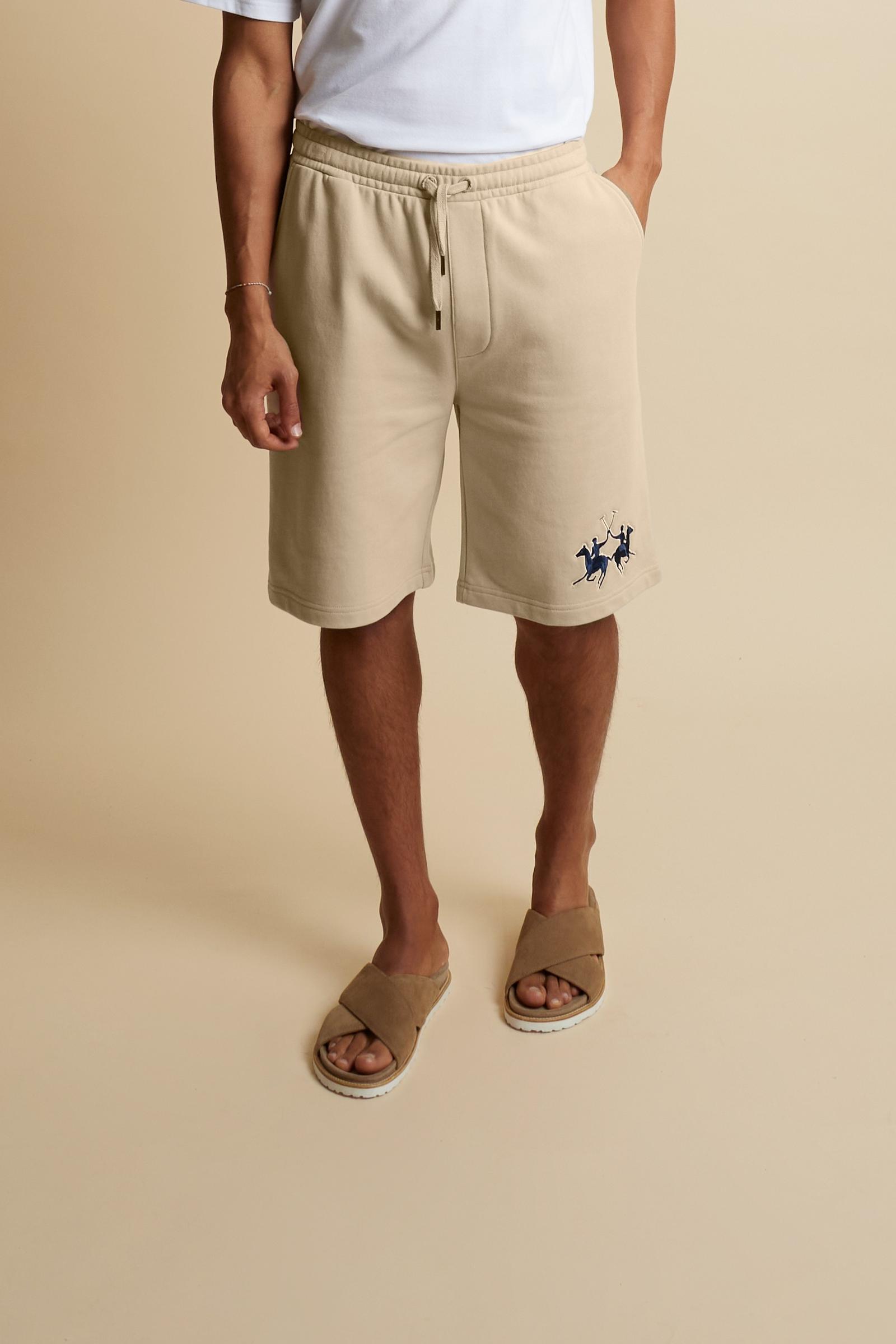 Men's bermuda shorts in cotton sweatshirt fabric with maxi logo - Remi