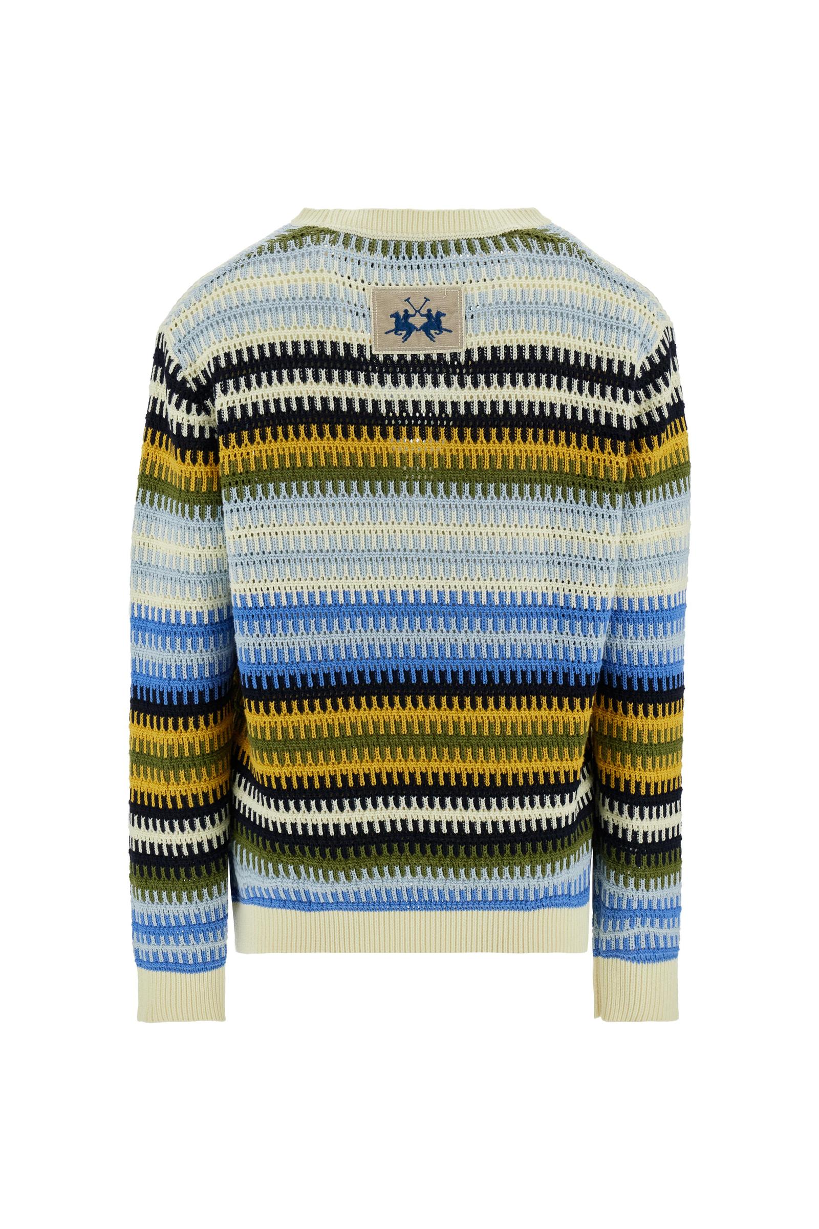 Men’s crewneck sweater textured stripes - Canmore