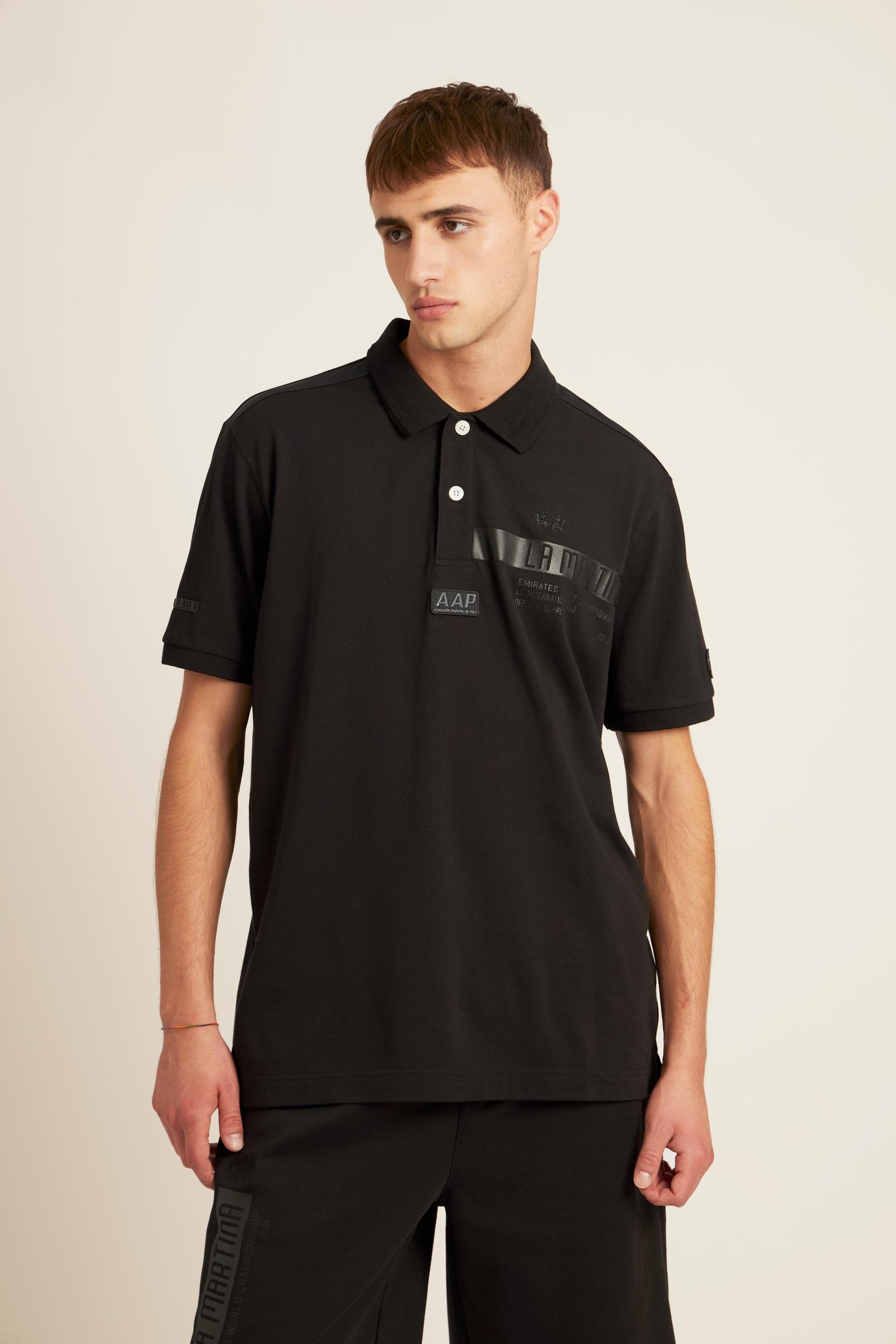 Herren Poloshirt aus Stretch-Piqué Luxury Black - Collin