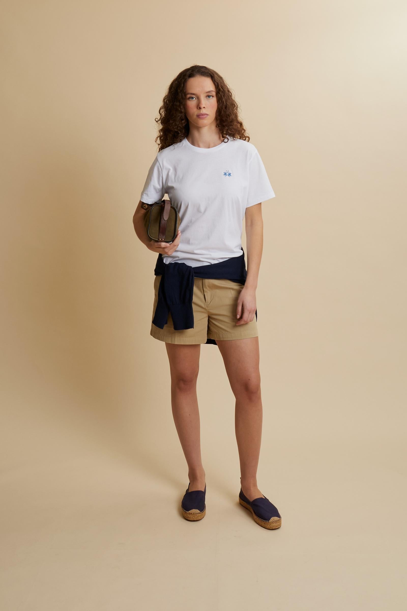 Damen-Baumwoll-Jersey-T-Shirt mit Logo – Casta