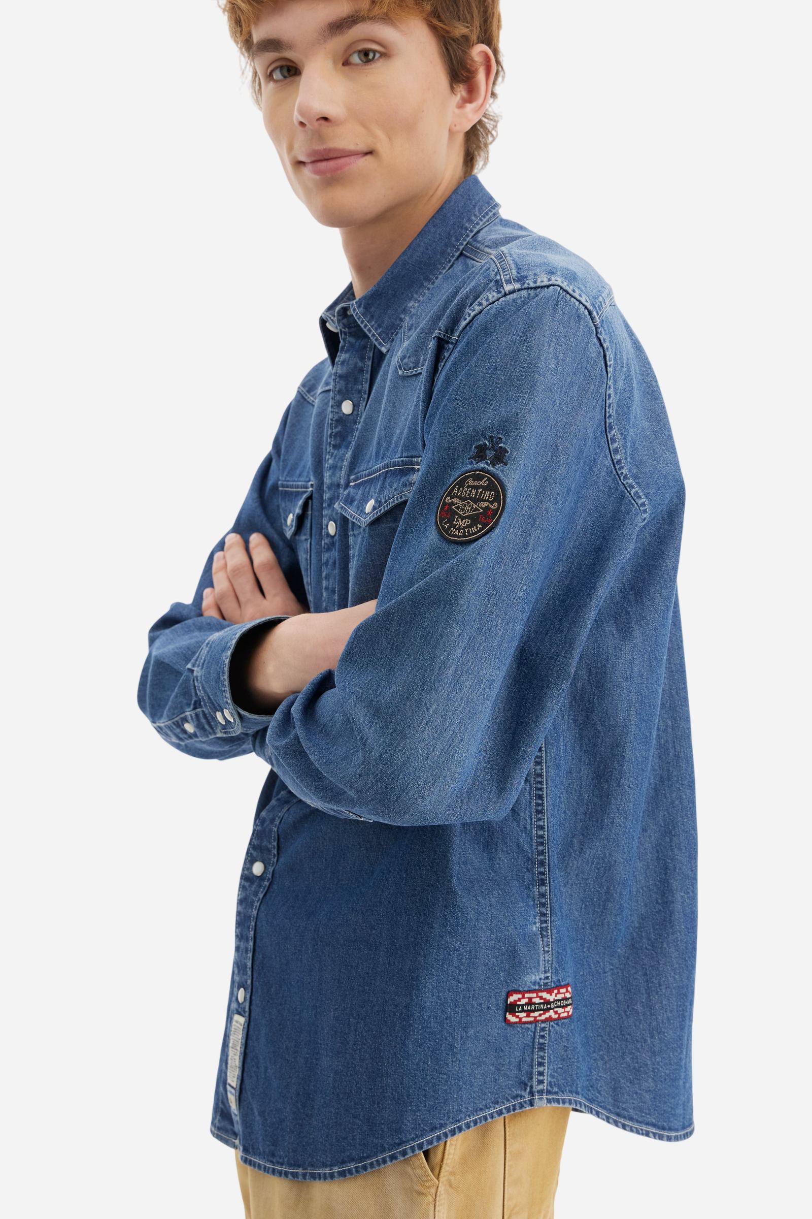 Camisa hombre denim - Berry