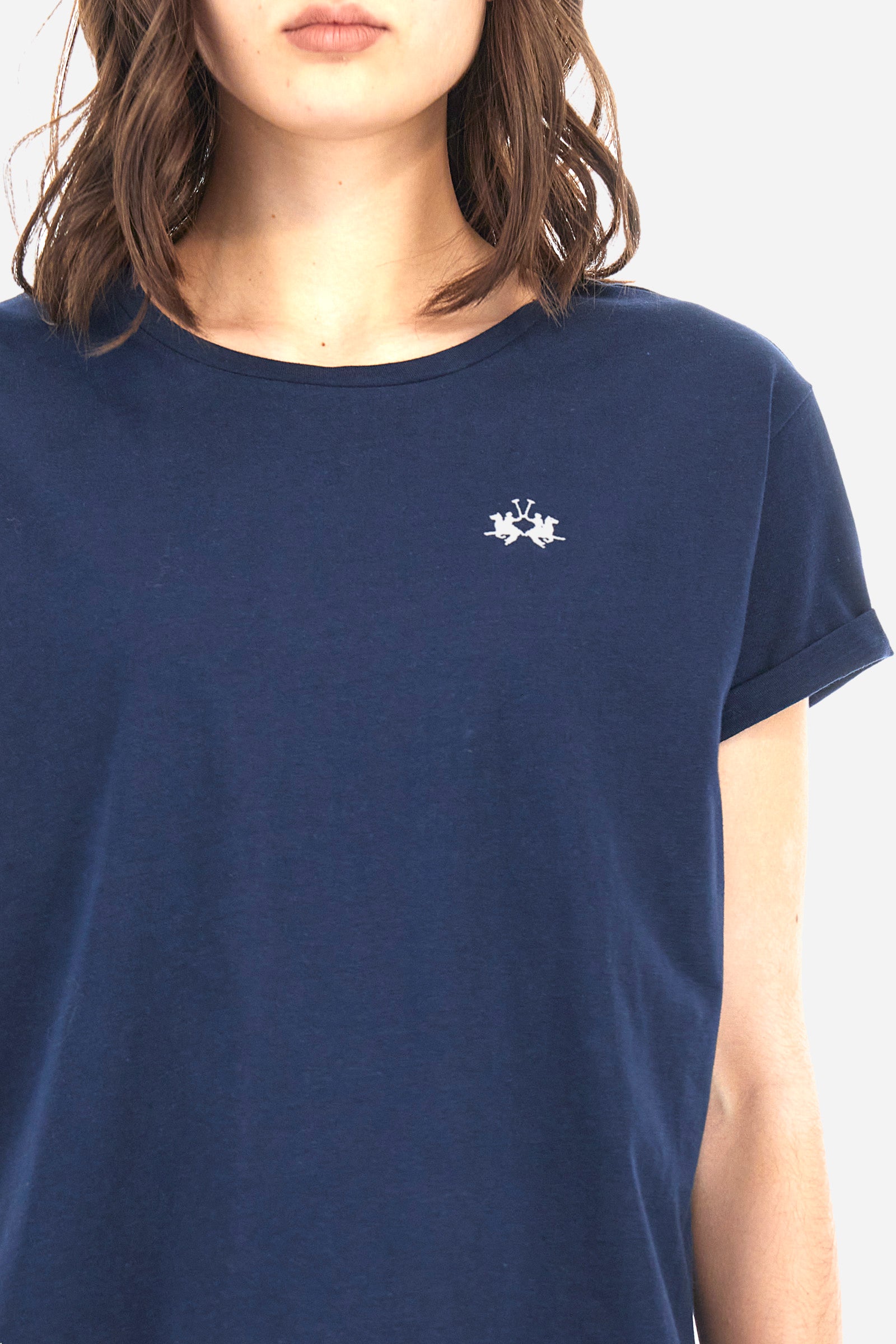 Damen-T-Shirt mit Polo Crew Stickerei - Agar