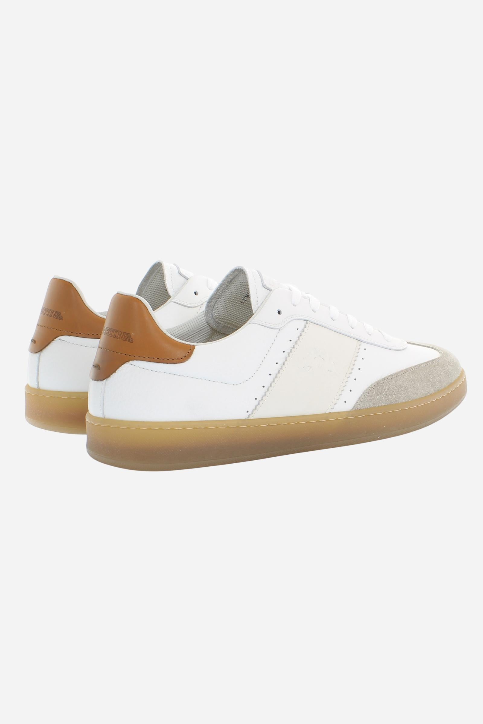 Men’s Retro Court Sneakers in Leather and Suede Split – Sage