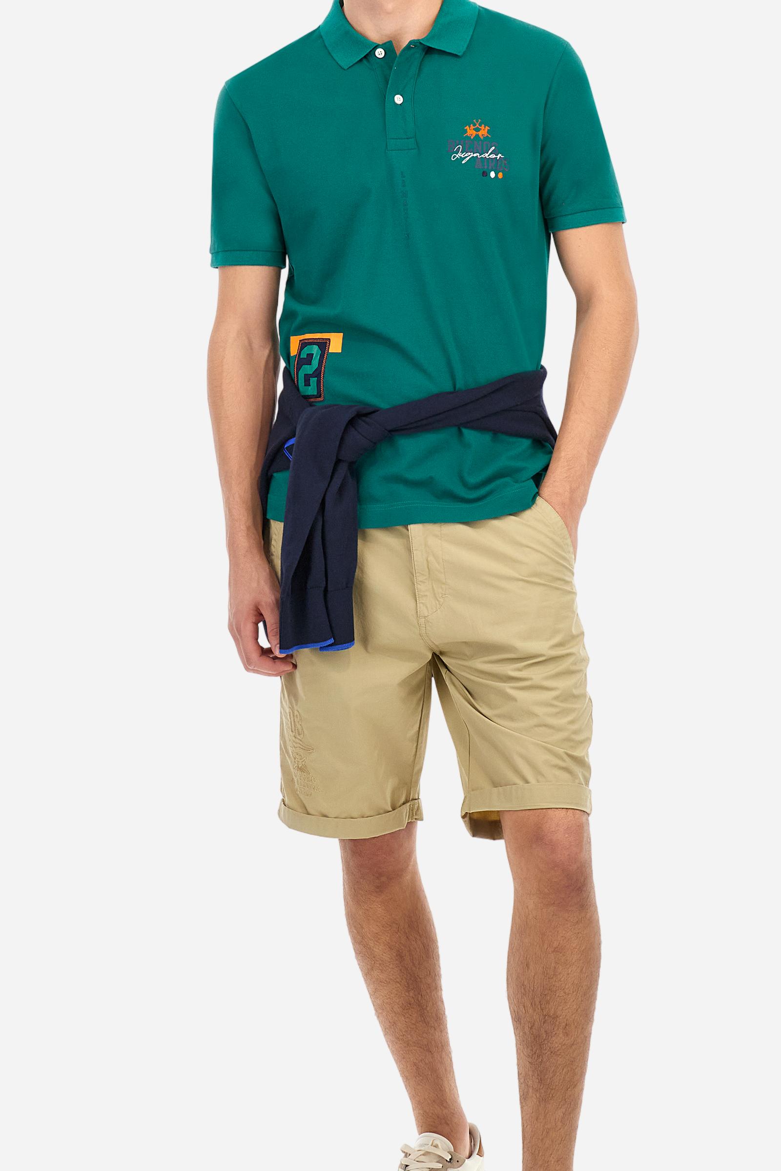 Regular fit polo shirt in stretch cotton piqué - Antemio