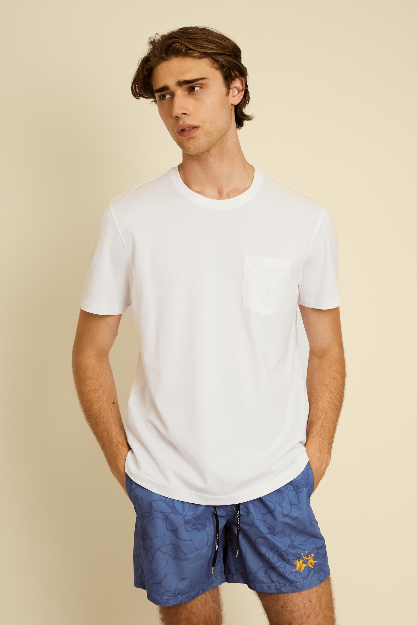 Men’s piqué T-shirt with pocket – Agustin
