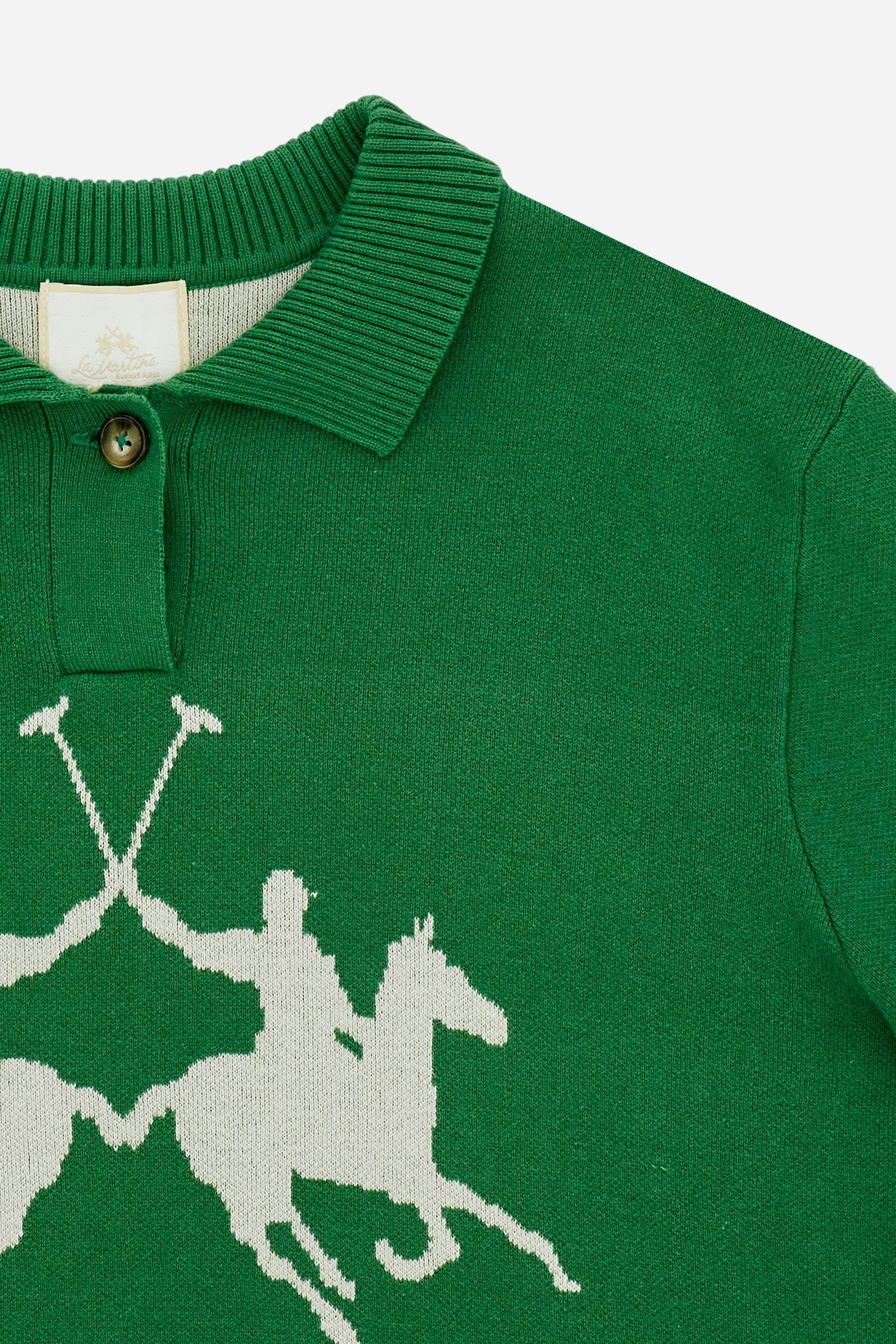 Polo donna in maglia compatta con maxi intarsia - Candela