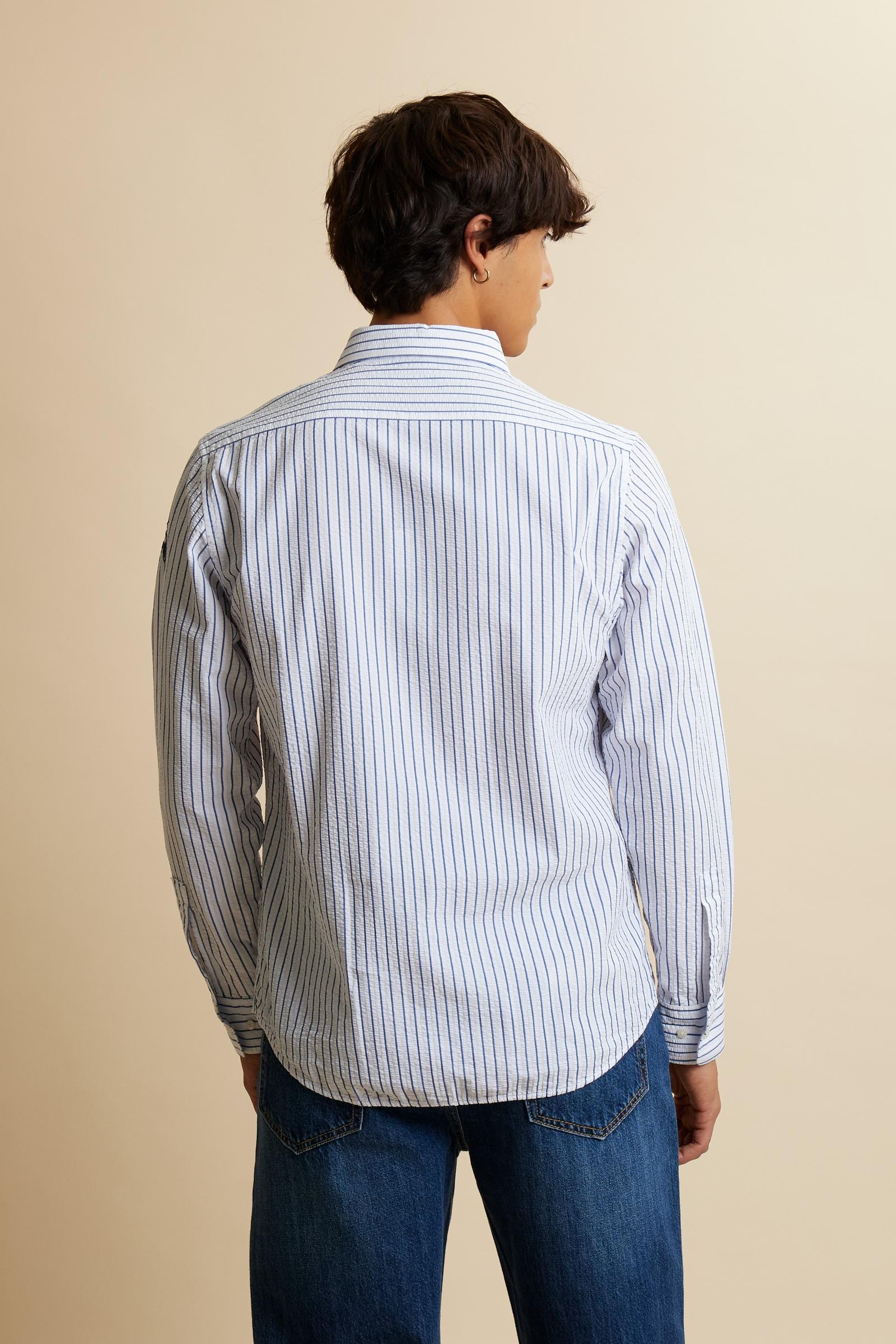 Men’s regular fit striped seersucker shirt - Cisco