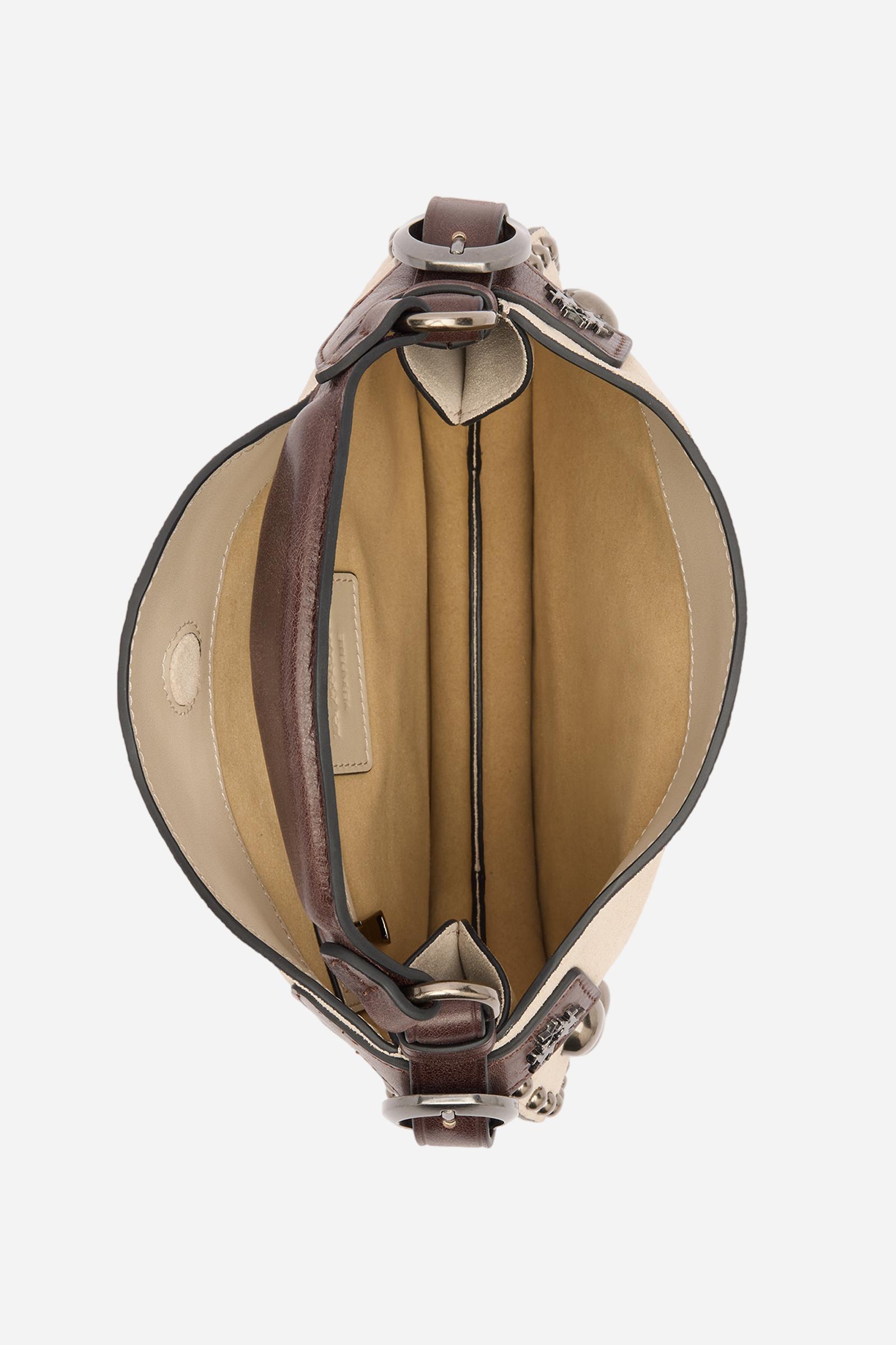 Suede half-moon bag - Luna Studs