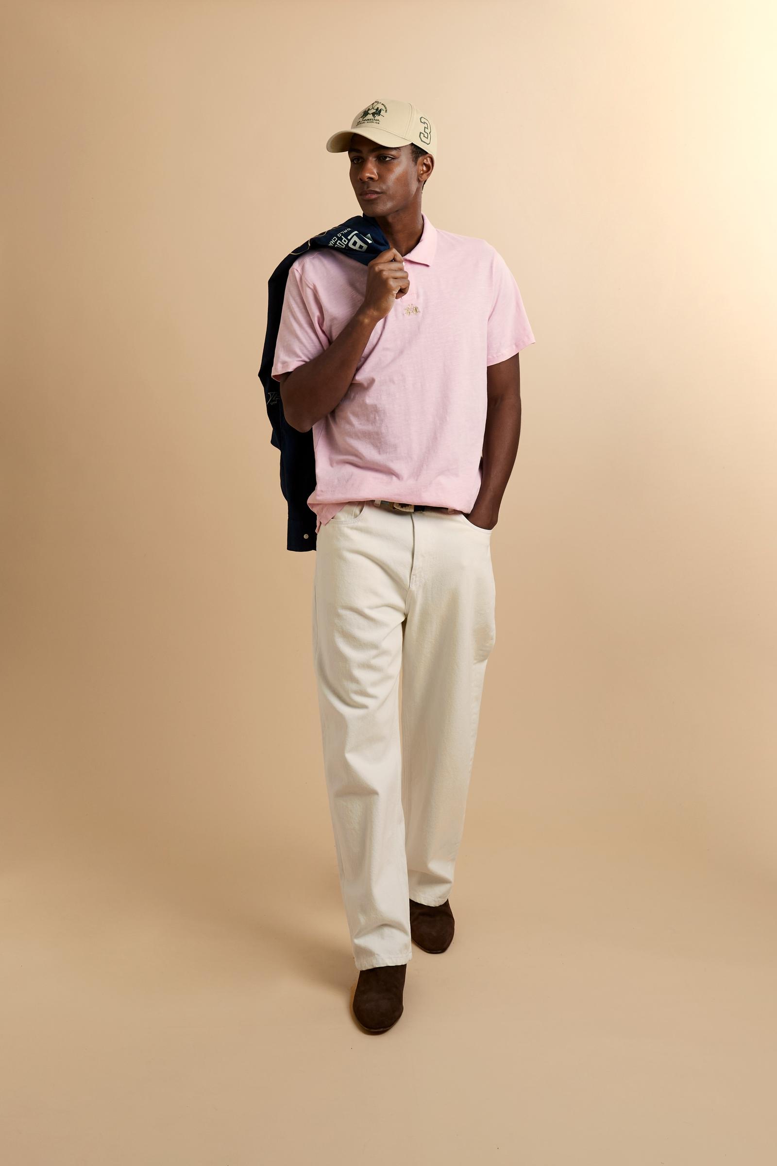 Men’s slub cotton jersey polo - Yoojoon