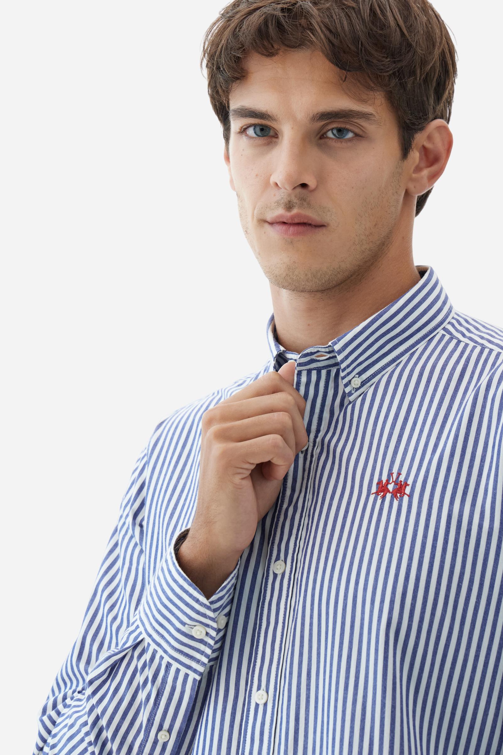 Chemise homme popeline rayée bicolore - Rodolfo