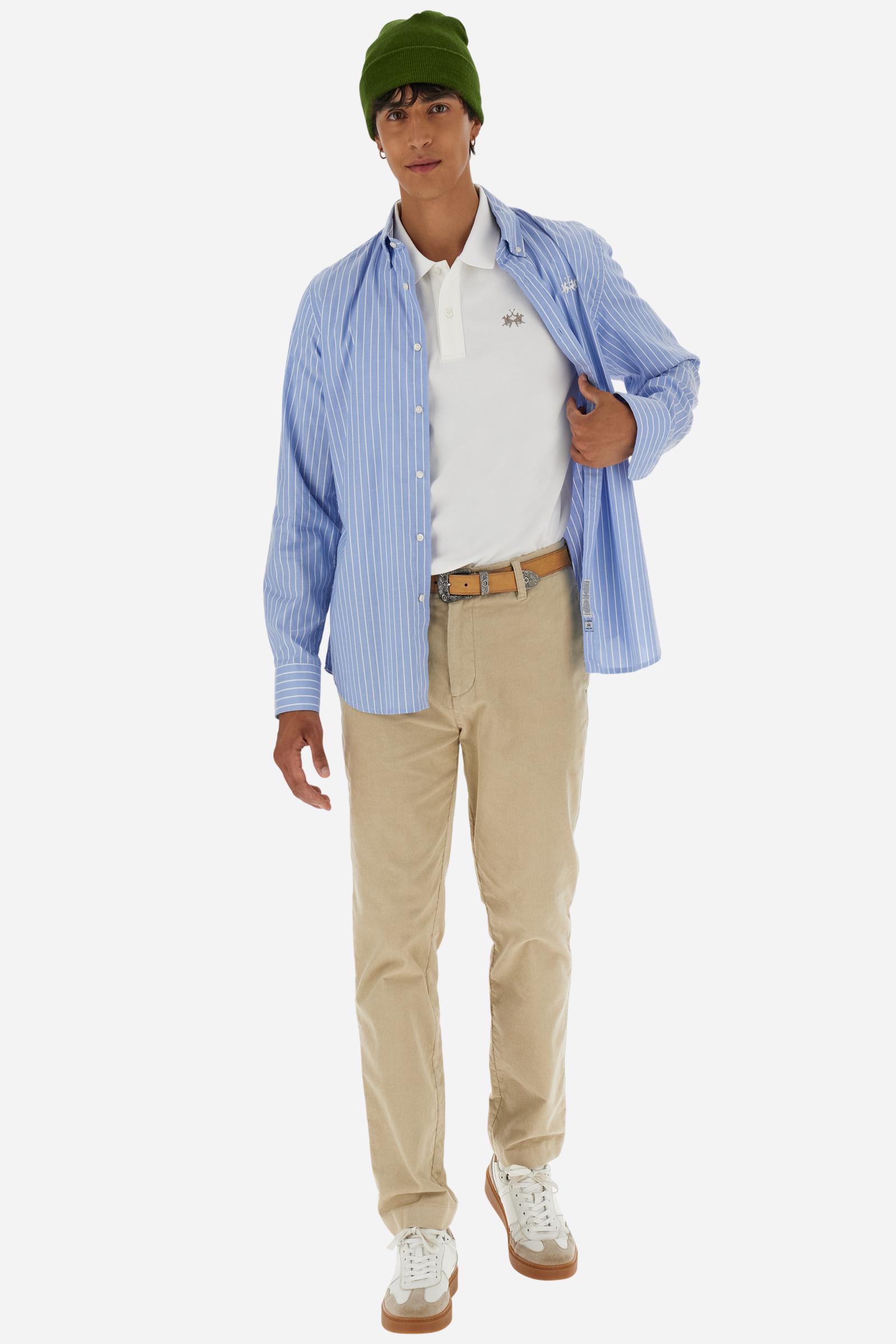 Men’s short-sleeve polo in high-quality stretch cotton piqué, ensuring excellent breathability and flexibility. Classic ribbed collar, two-button placket with customized buttons. Inner collar enriched with contrast tapes and colors for a modern touch. Multicolored ribbed cuffs with different patterns. Small contrast logo embroidered on the chest. Regular fit. Model wears size L. - Off White