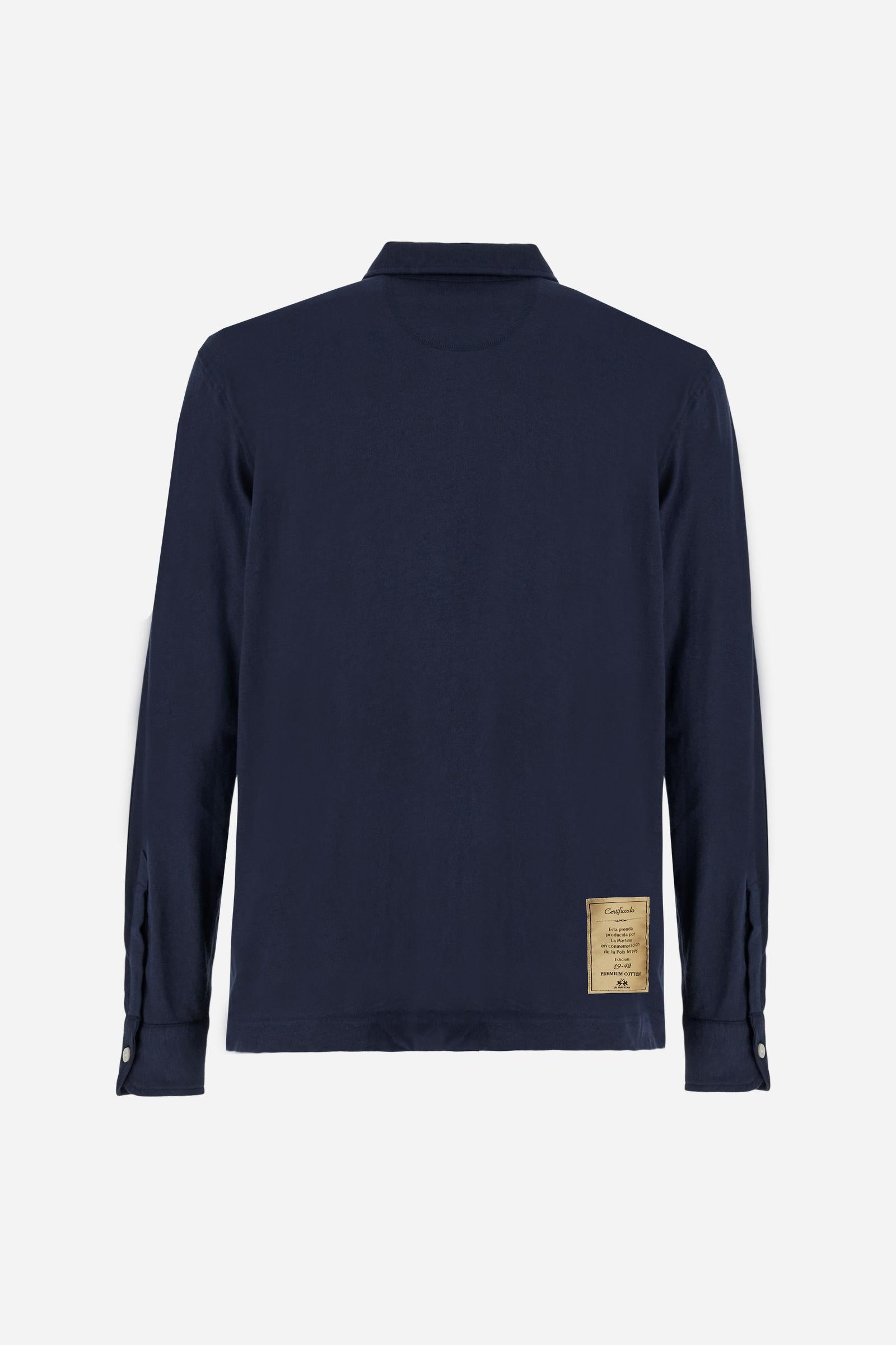 Polo homme manches longues en jersey flammé - Briscoe