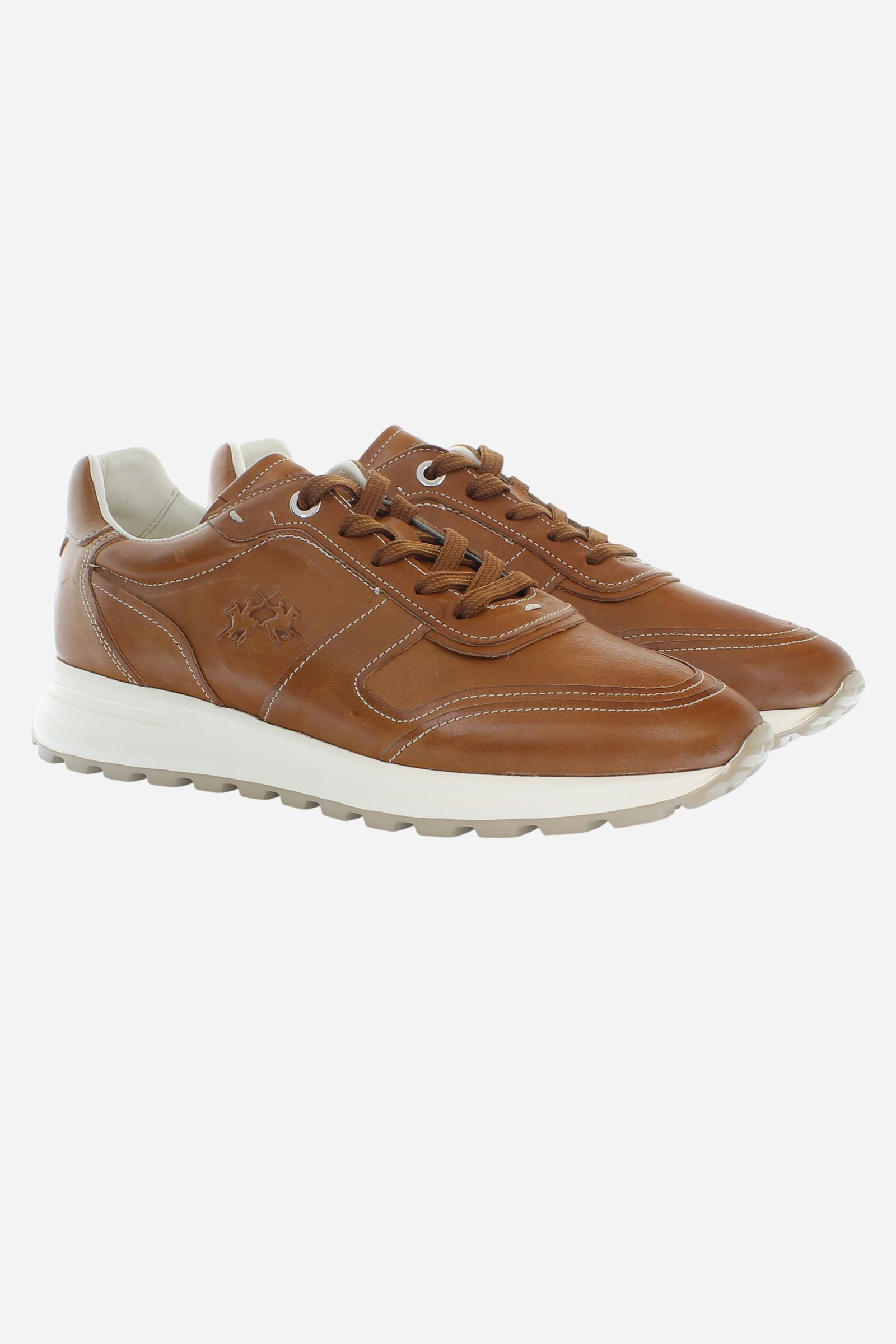 Men’s leather sneakers with block sole - Brim