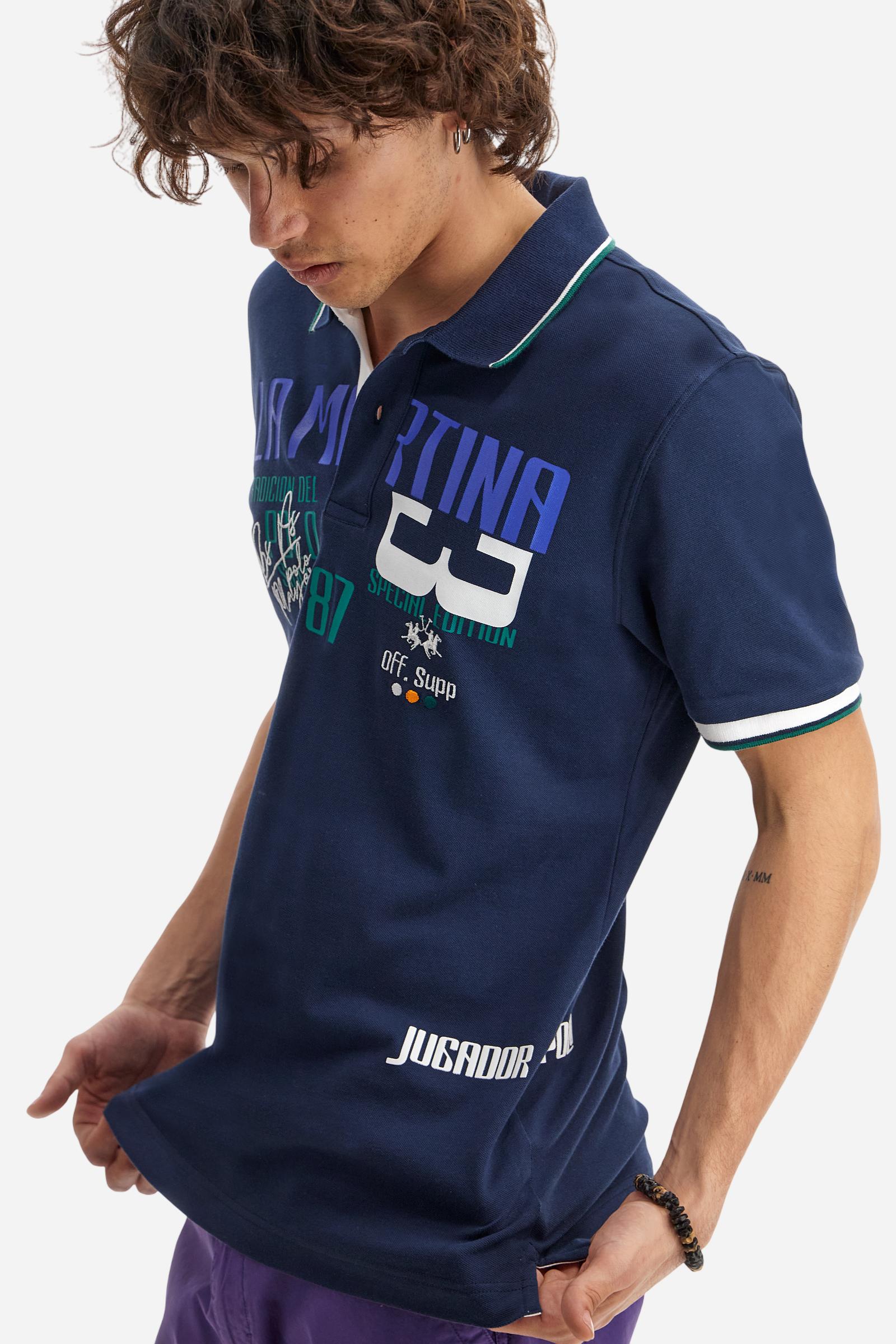 Regular fit polo shirt in stretch cotton piqué - Adelqui