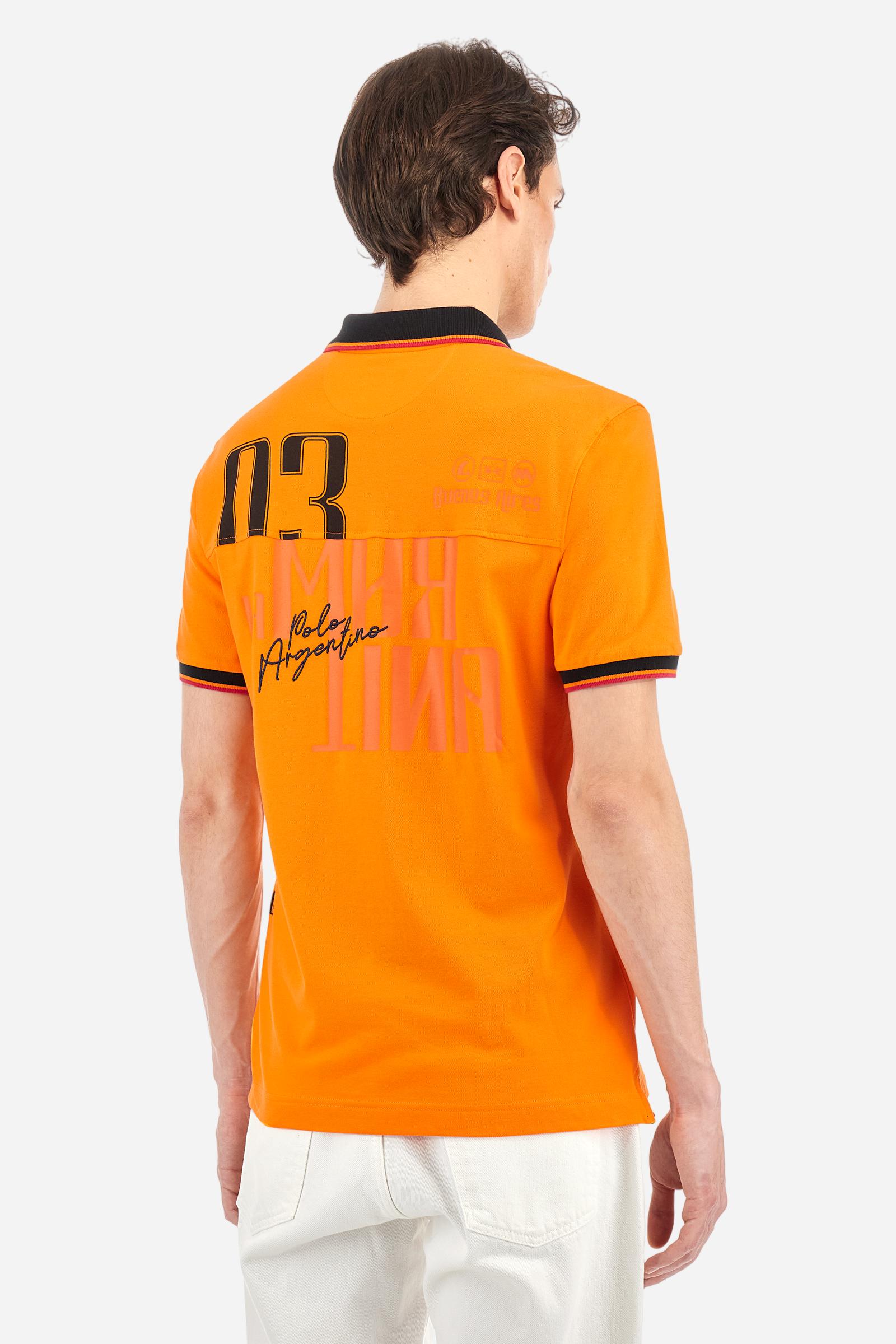 Regular fit polo shirt in stretch cotton piqué - Adelqui