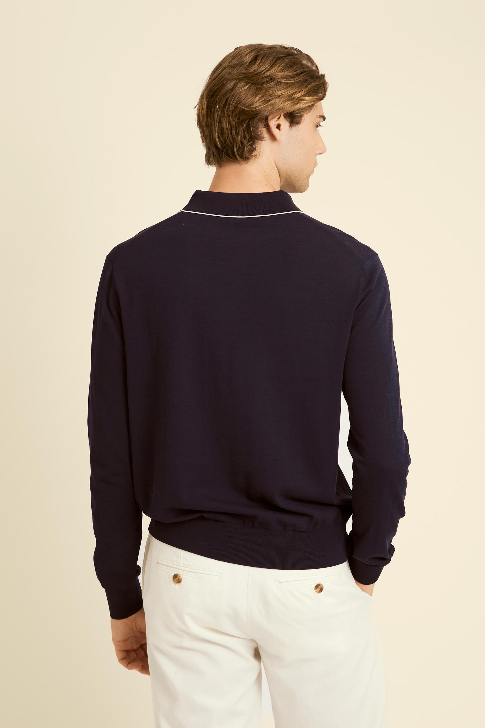 Men’s long-sleeve silk touch cotton polo - Crisanto