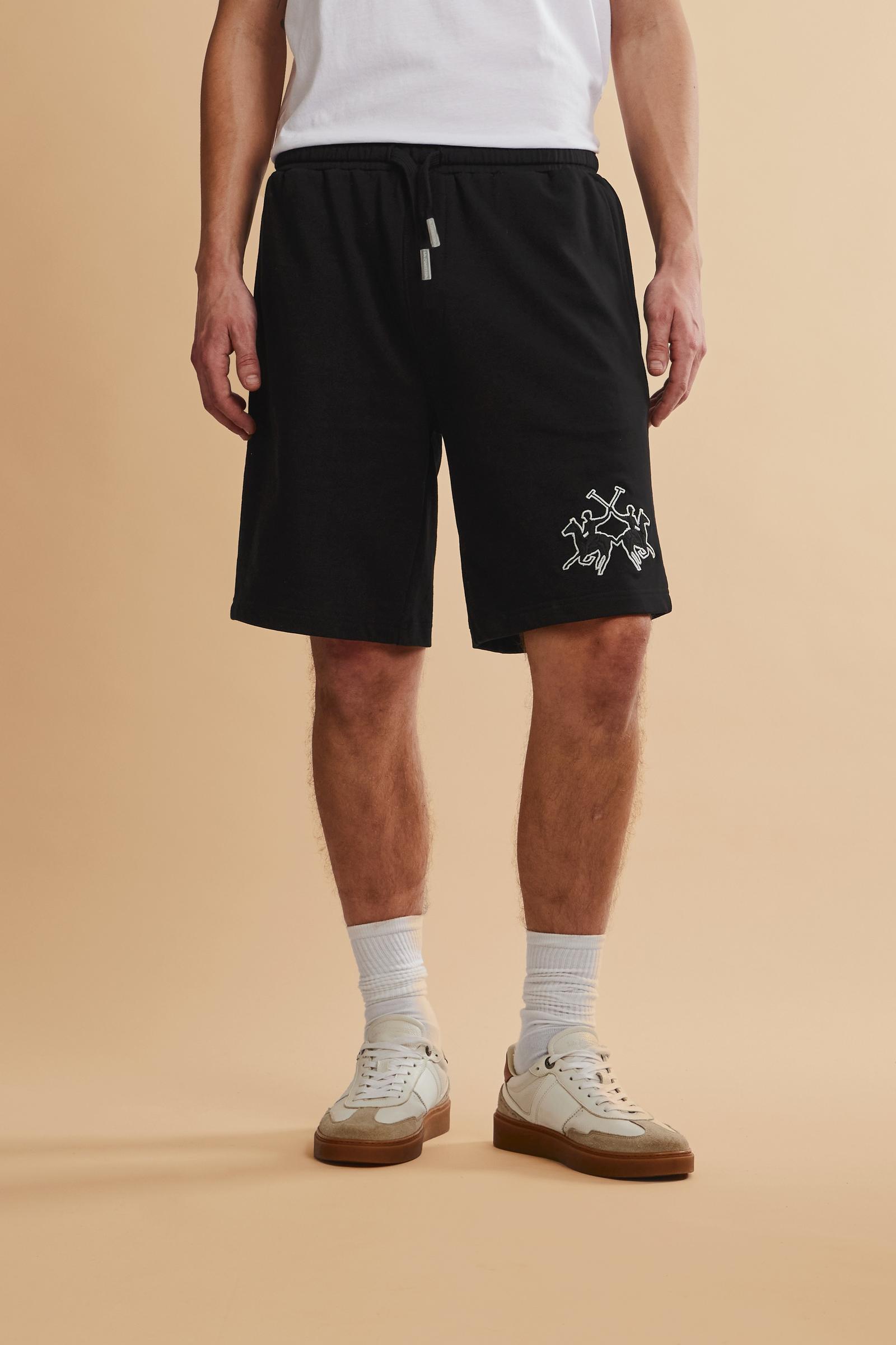 Men's bermuda shorts in cotton sweatshirt fabric with maxi logo - Remi