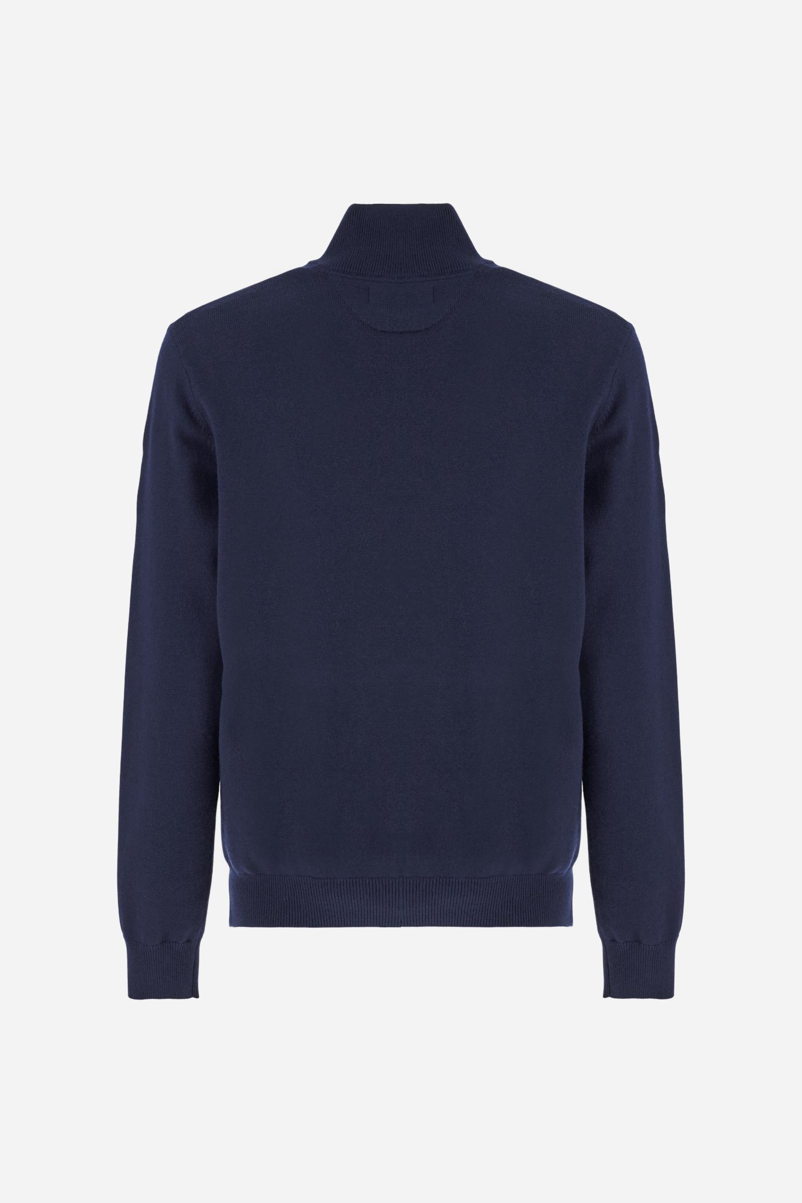 Men’s wool half‑zip mock‑neck sweater - Boulus