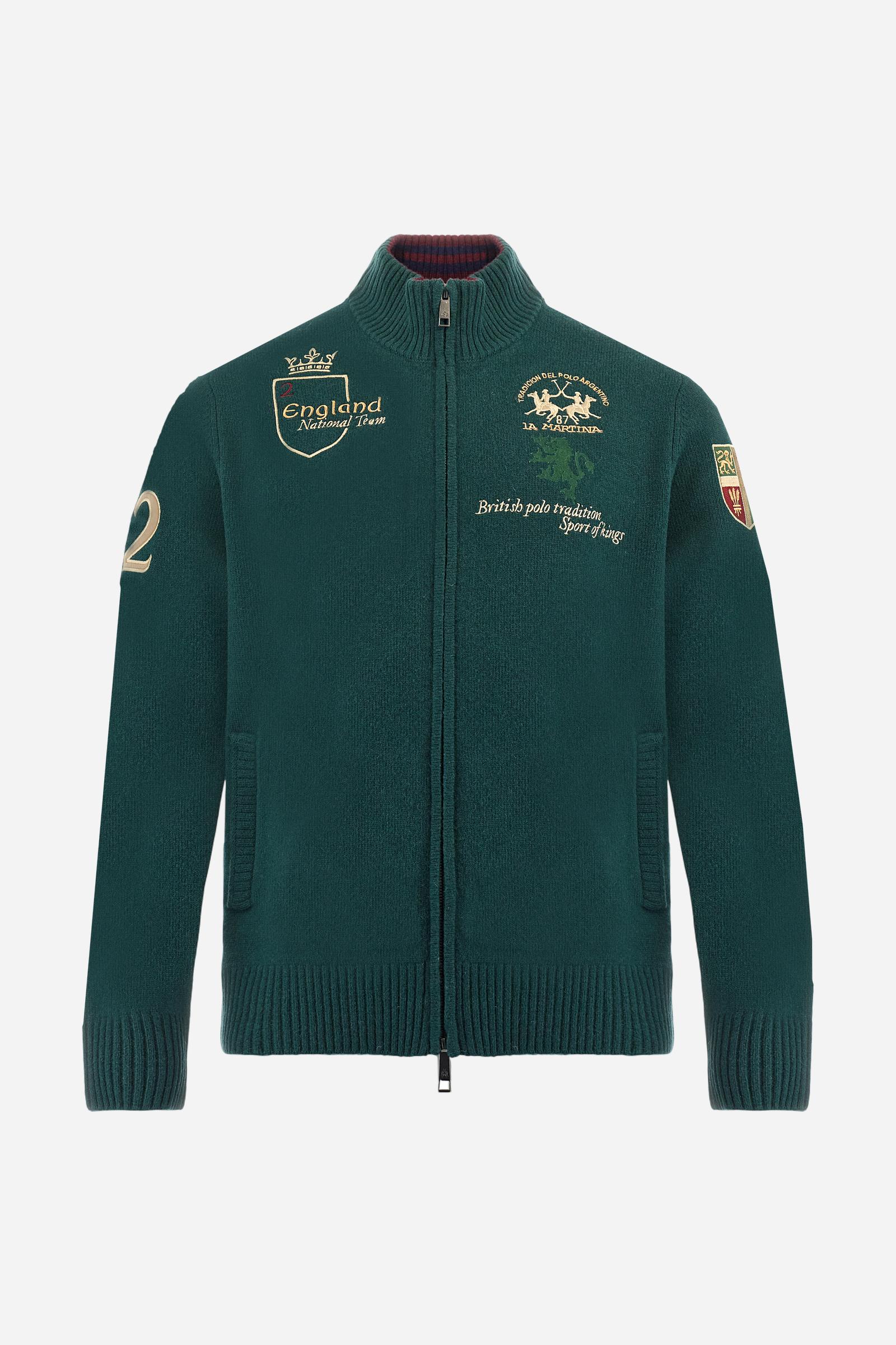 Men’s full zip lambswool sweater Polo Player - Barclay