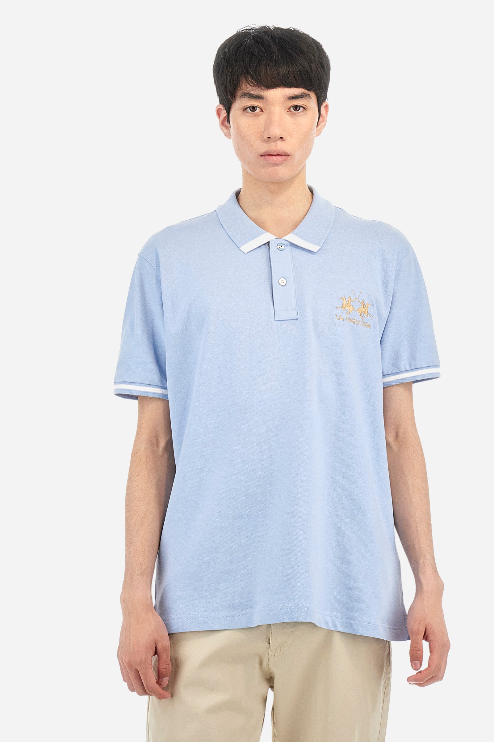 Polo stretch avec détails contrastés - Akihiro