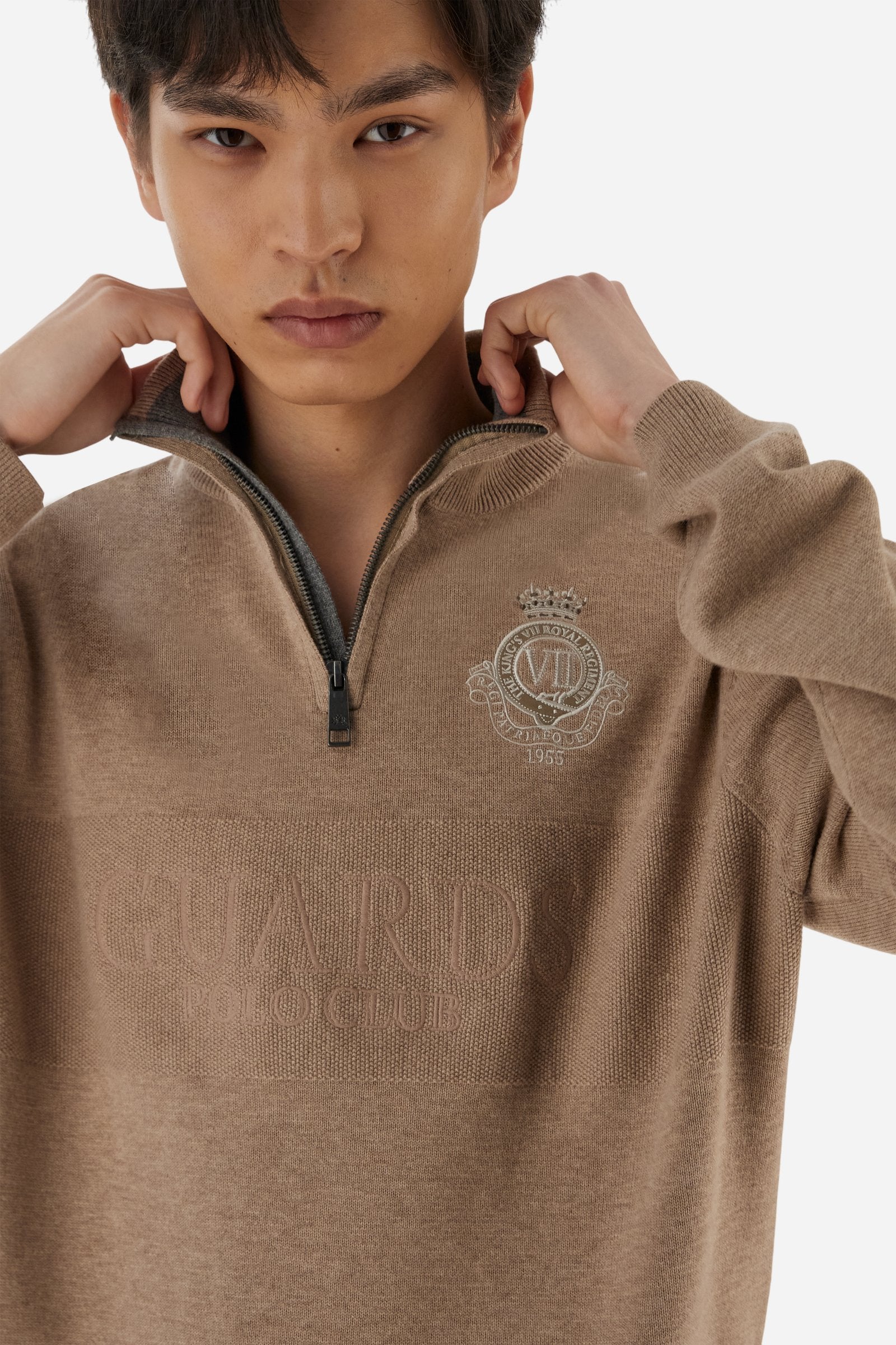 Jersey de hombre de cuello alto con cremallera en lana - Boulus