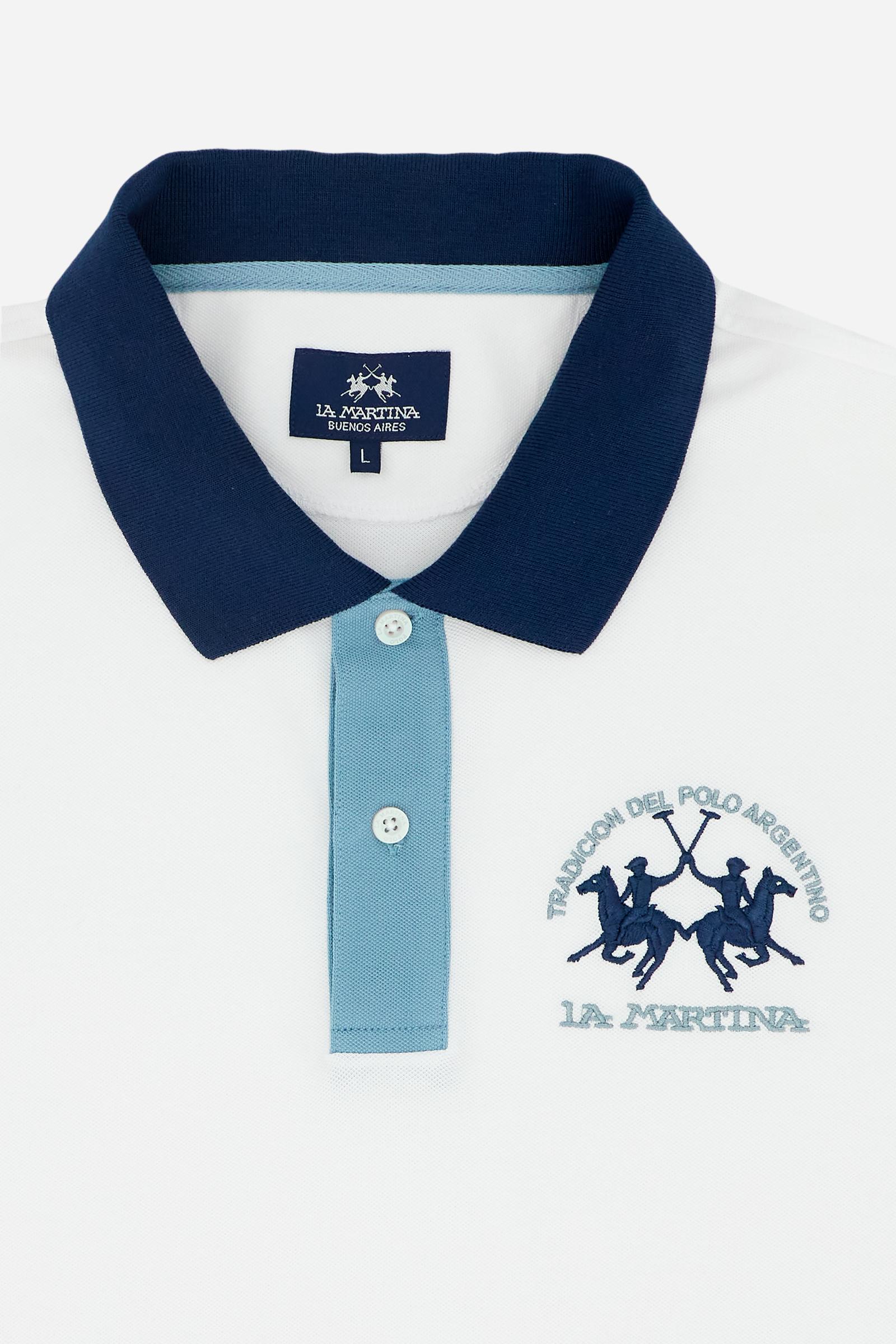 Herren Kurzarm-Poloshirt aus Stretch-Piqué mit Kontrastdetails – Trixie