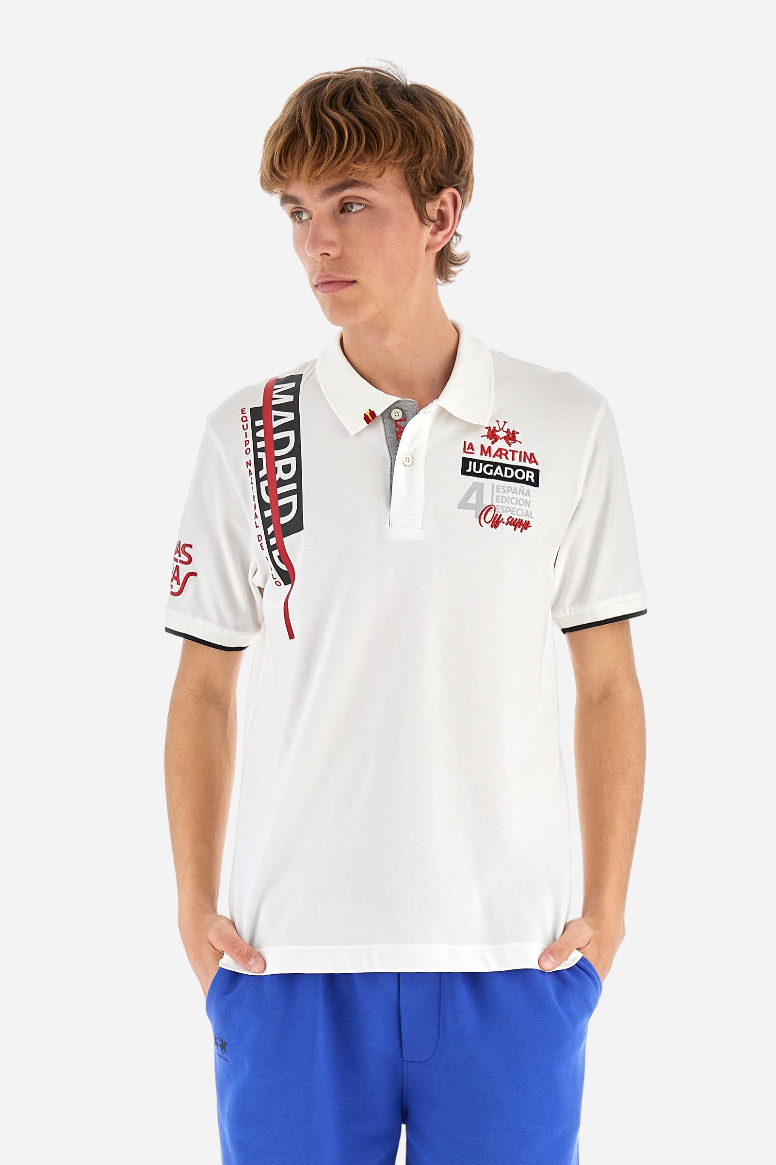 Regular fit polo shirt in stretch cotton piqué - Aguirre