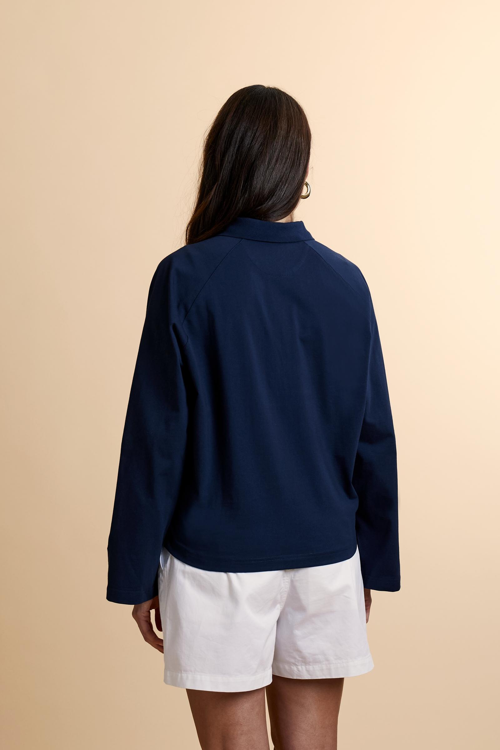 Women’s long-sleeve heavy cotton jersey polo shirt – Catalina