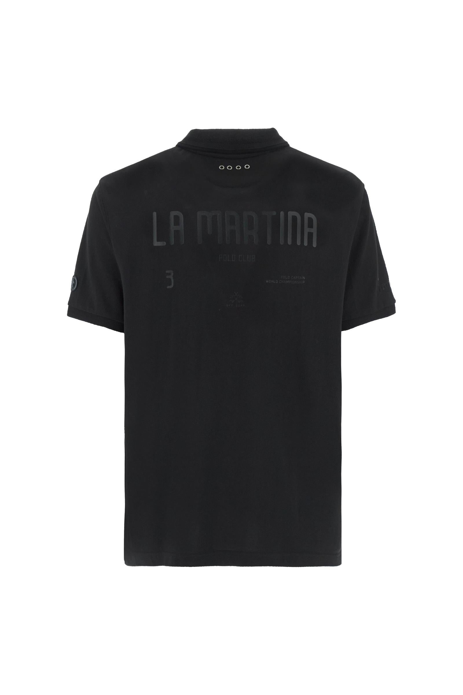 Polo homme en piqué stretch Luxury Black - Collin