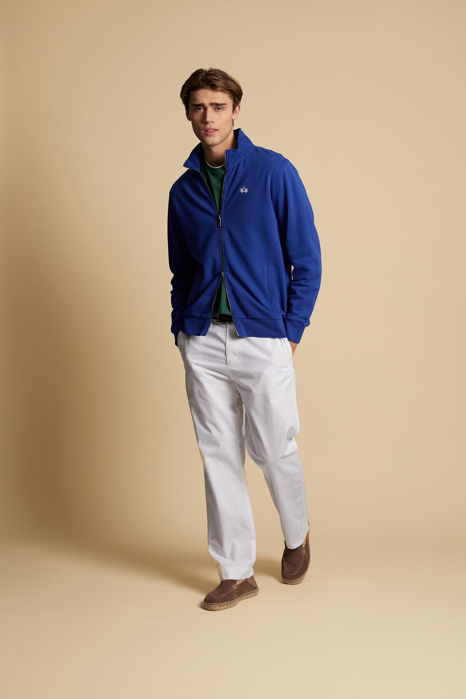 Felpa uomo full zip in French Terry di cotone – Caden