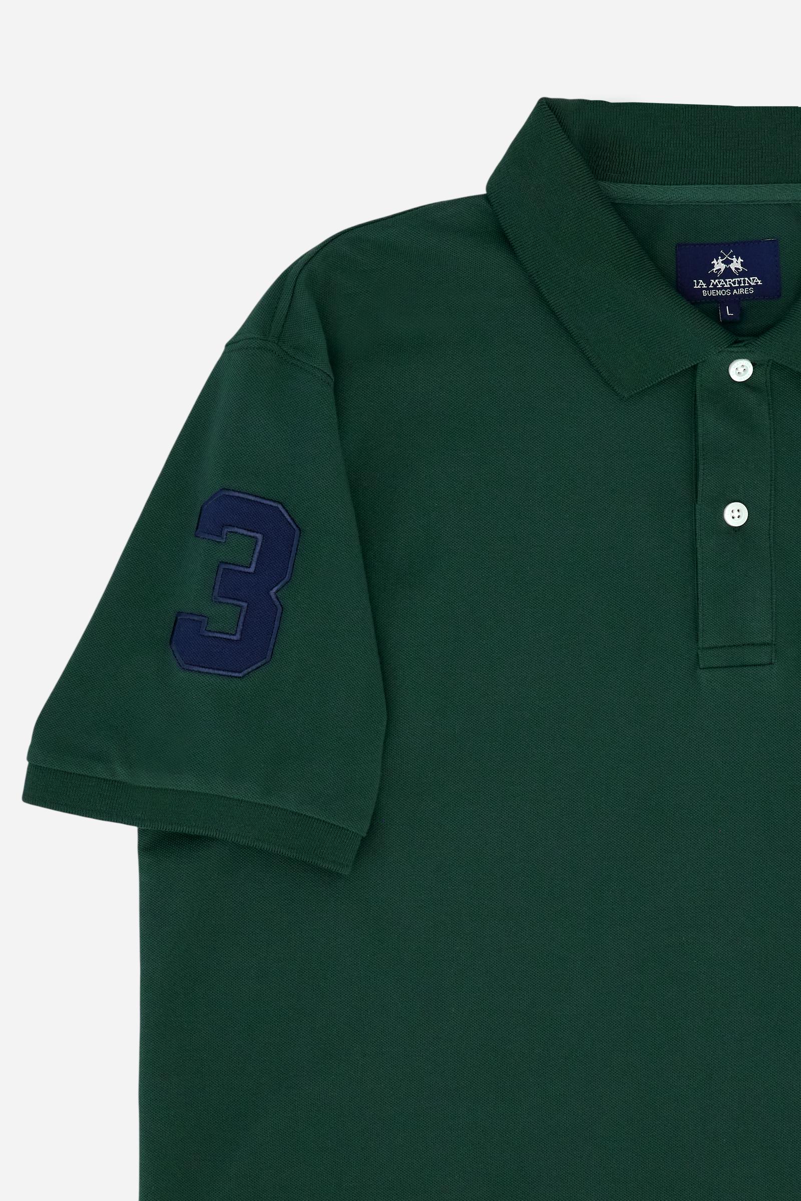 Men’s short-sleeve stretch piqué polo. Two-button placket and ribbed details, with a regular fit. Iconic style characterised by applied logo and patches. - Pineneedle