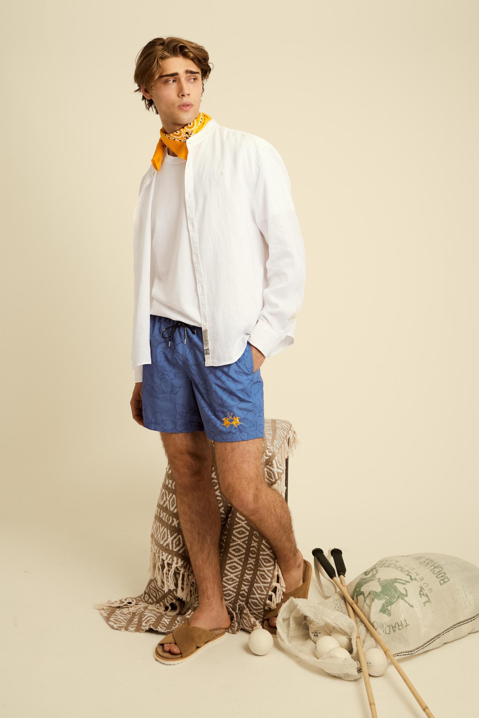 Men’s floral print nylon swim shorts - Casimir