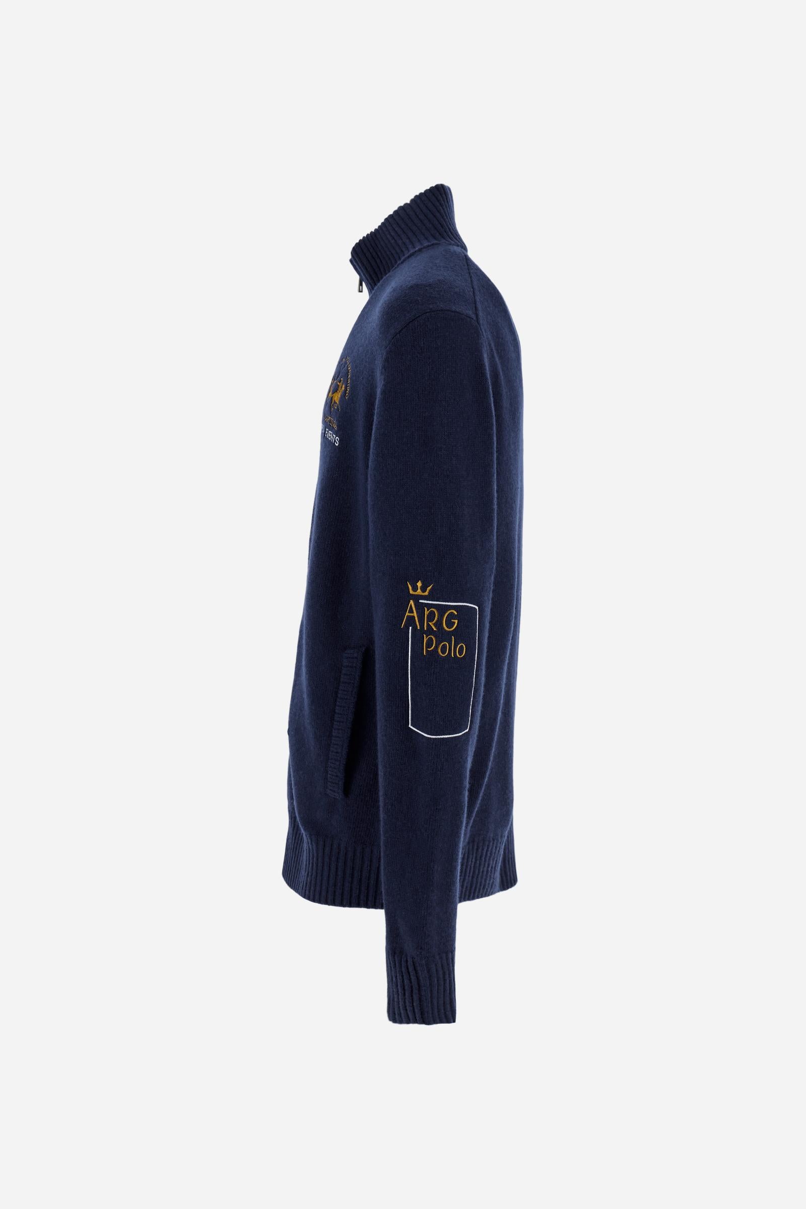 Men’s full zip lambswool sweater Polo Player - Barclay