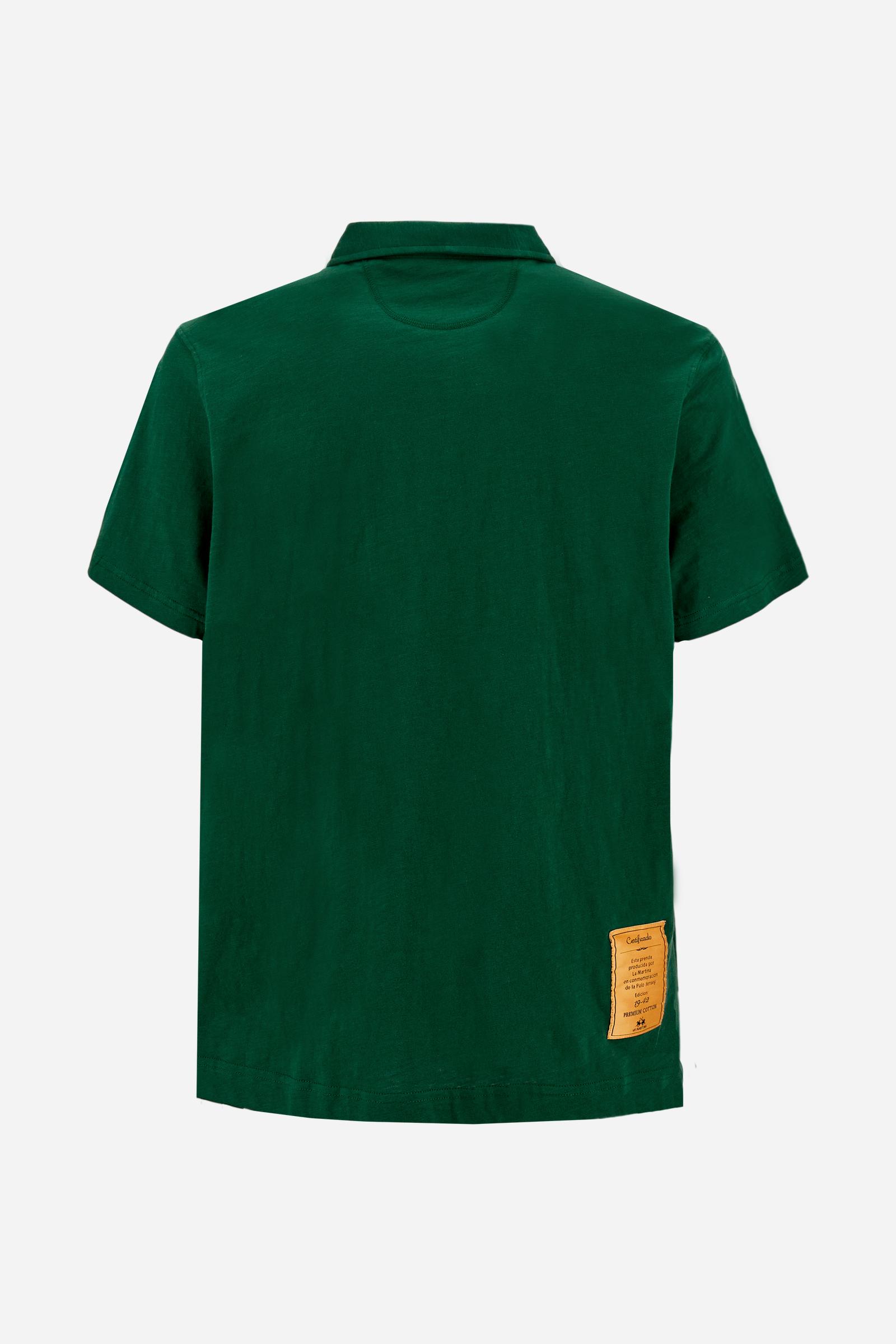 Men’s short-sleeve slub cotton jersey polo shirt. Comfort fit with iconic details inspired by the 19-42 model. - Pineneedle