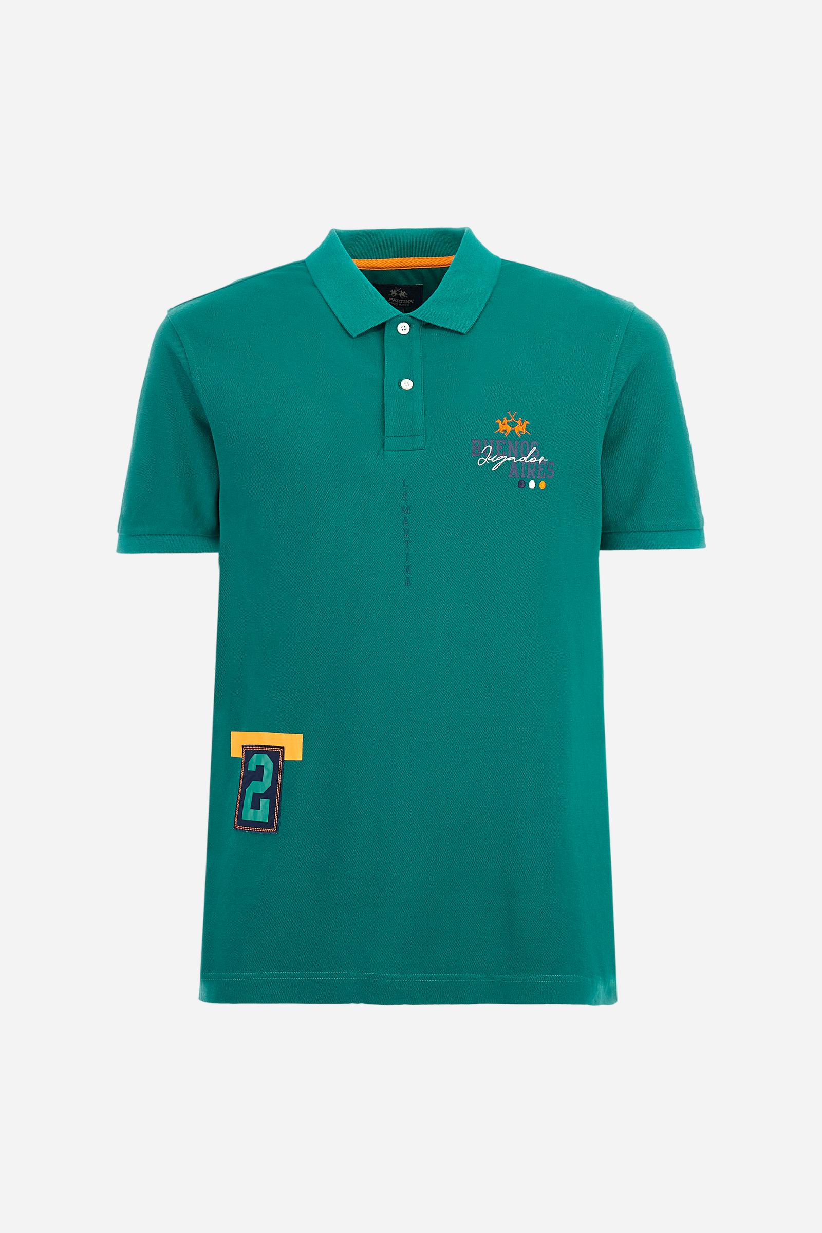 Regular fit polo shirt in stretch cotton piqué - Antemio