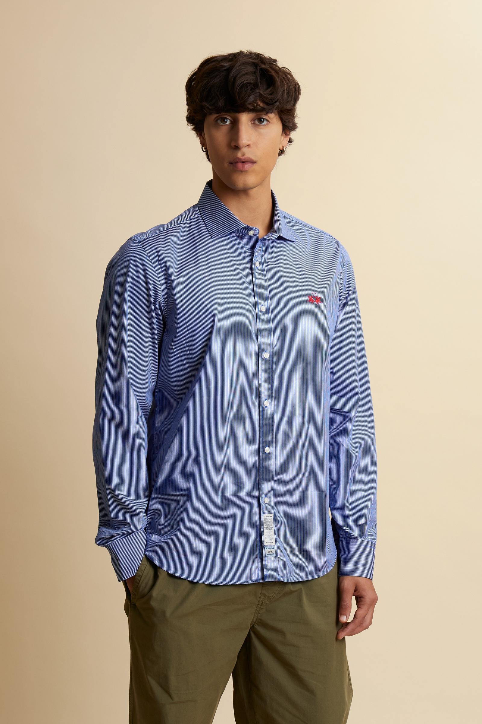Men’s cotton poplin micro-stripe shirt - Innocent