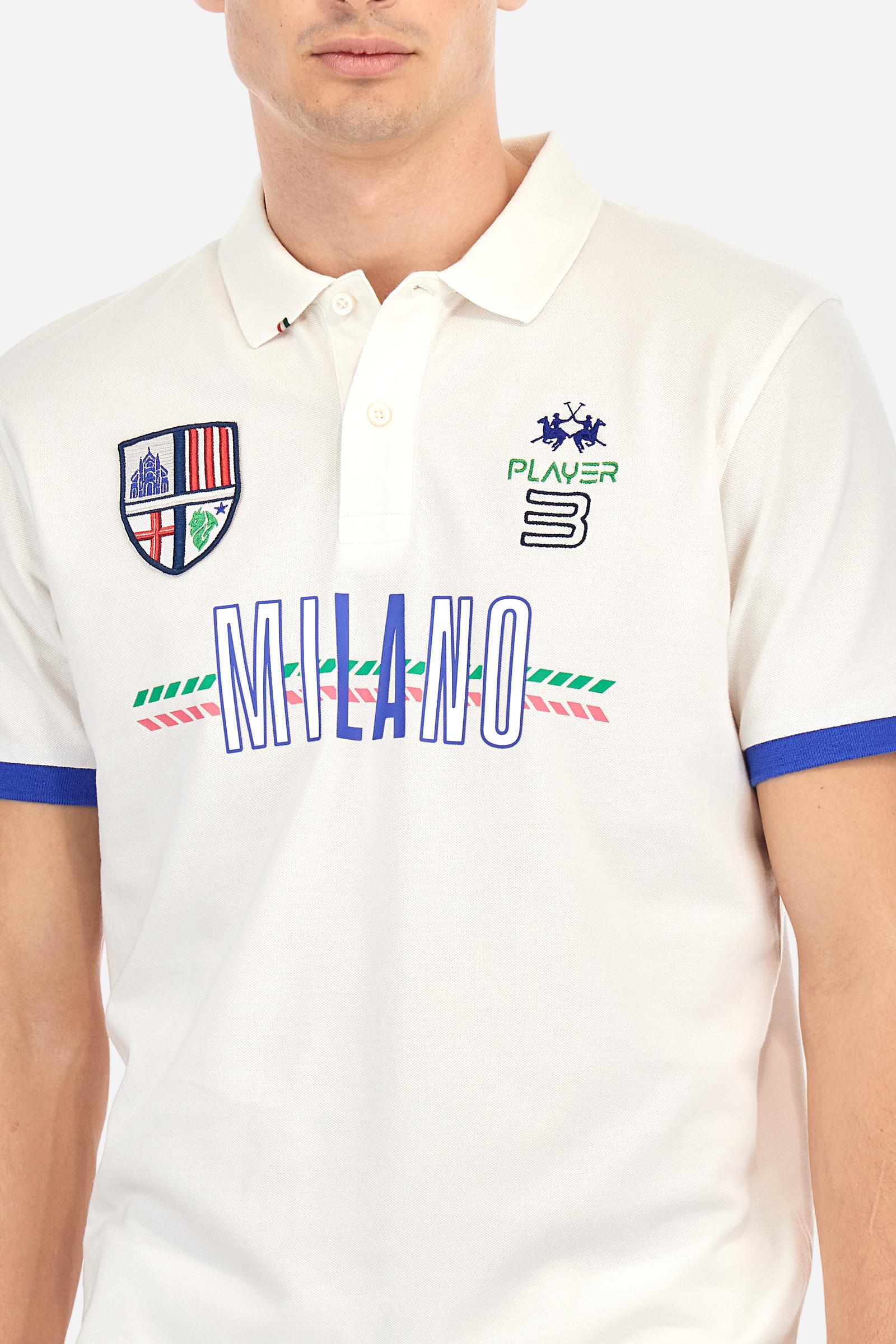 Regular fit polo shirt in stretch cotton piqué - Agostino
