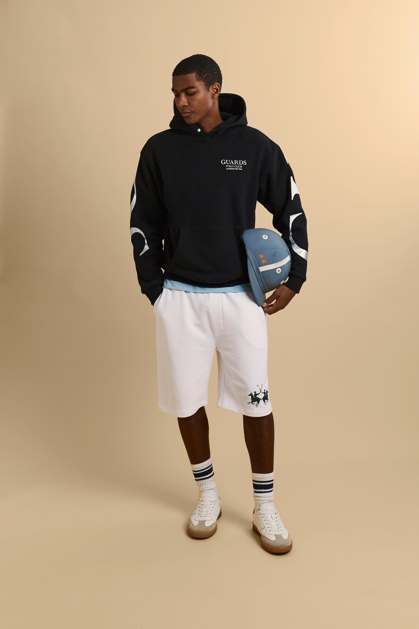 Men's bermuda shorts in cotton sweatshirt fabric with maxi logo - Remi