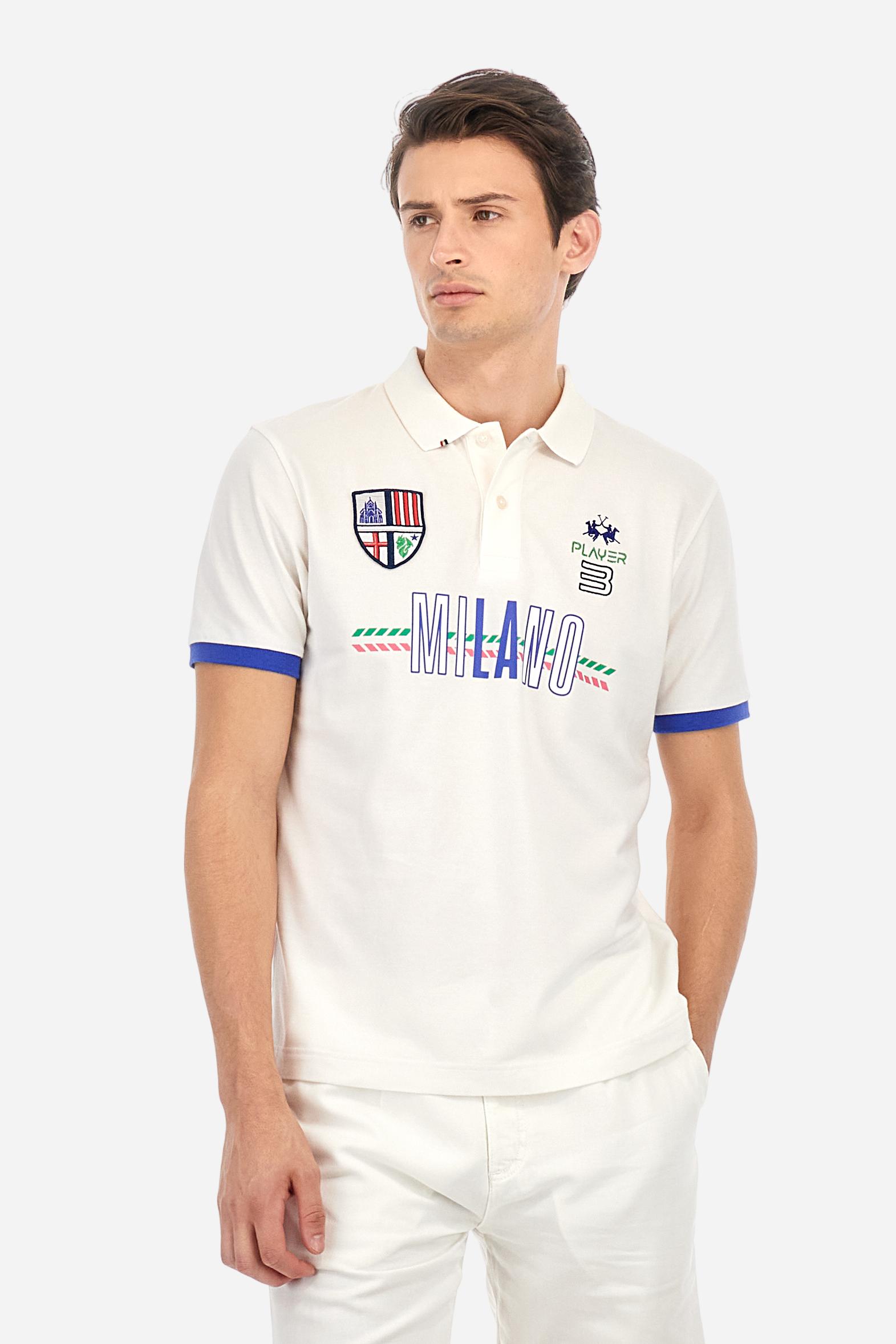Regular fit polo shirt in stretch cotton piqué - Agostino