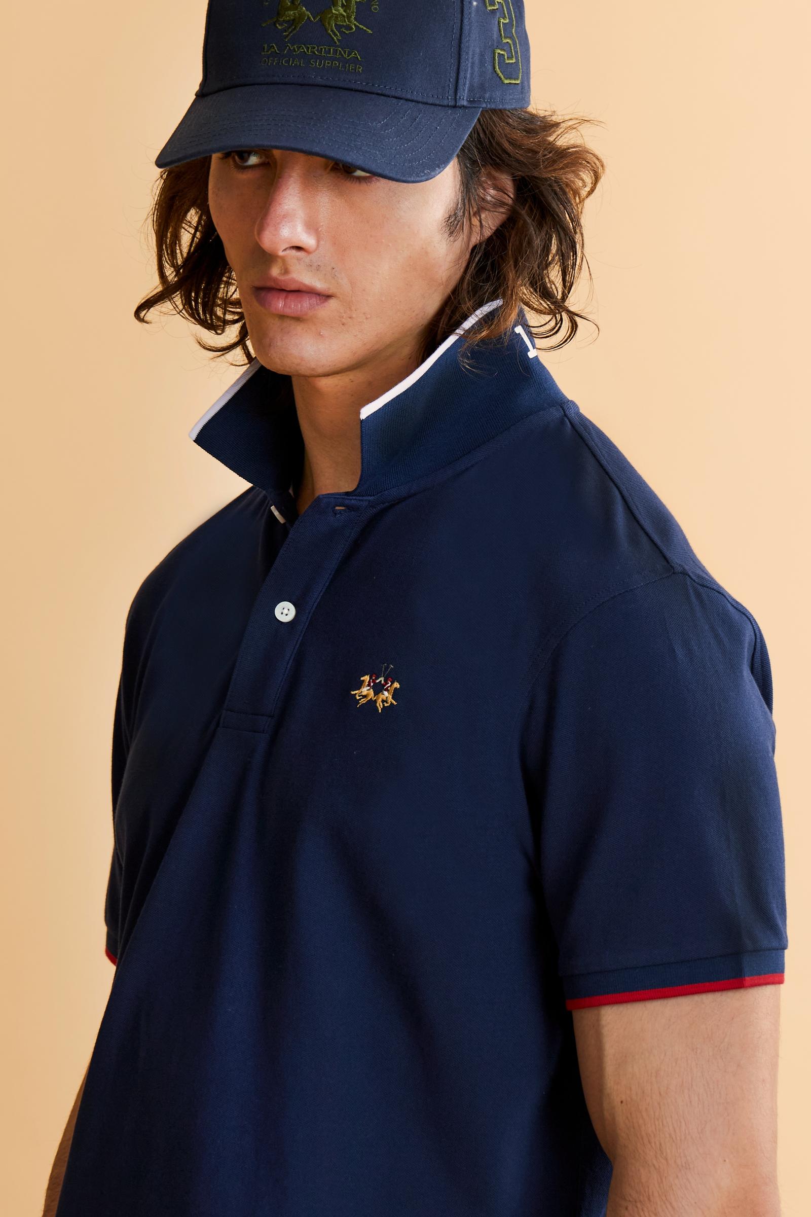 Men’s regular fit stretch piqué polo shirt Essential – Russell