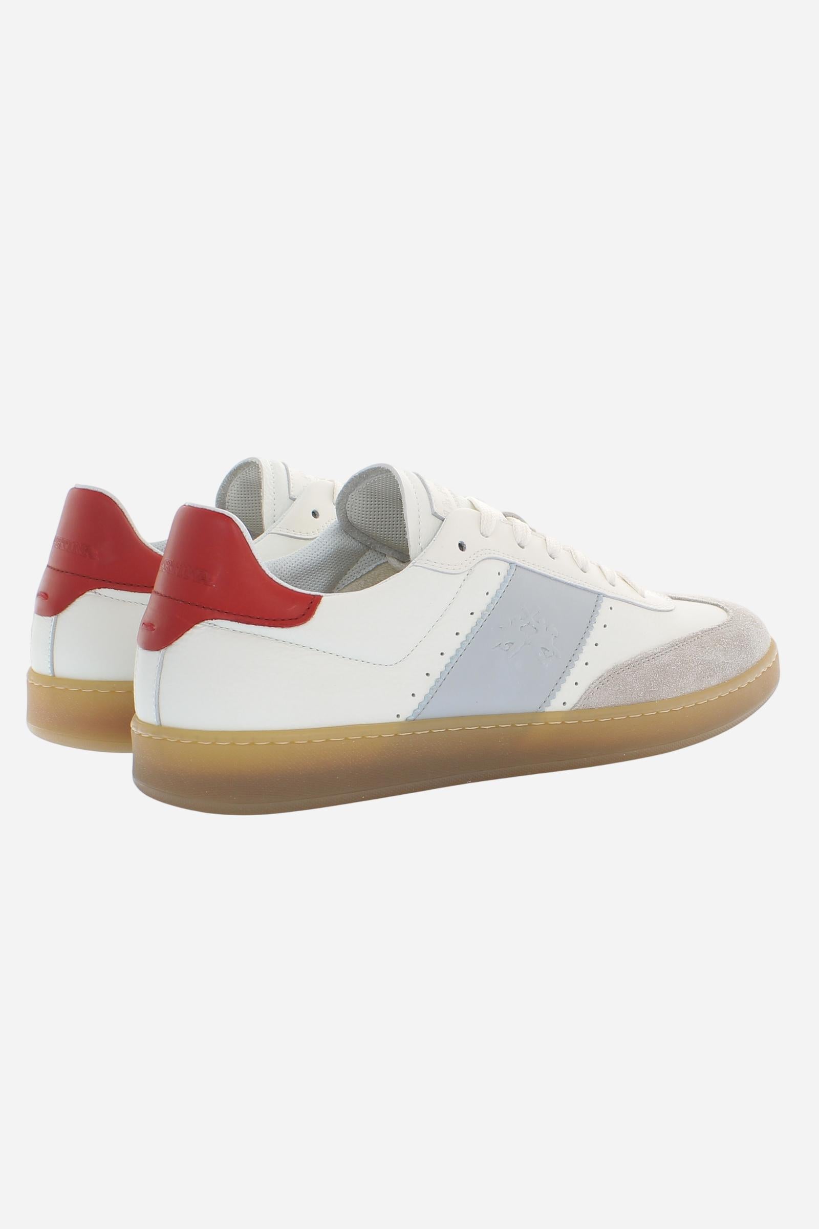 Men’s Retro Court Sneakers in Leather and Suede Split – Sage